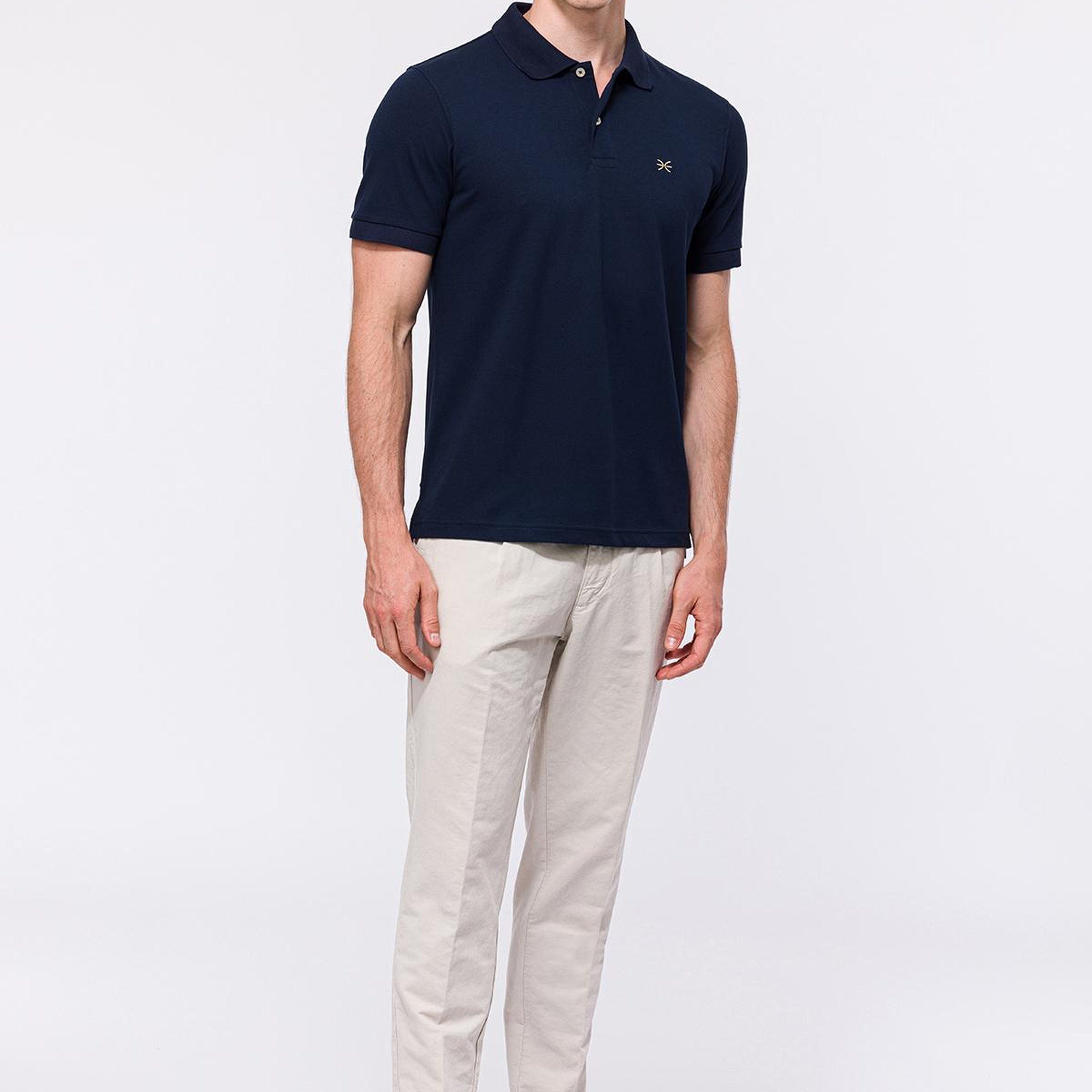 Erkek Lacivert Kısa Kollu Polo Yaka T-Shirt