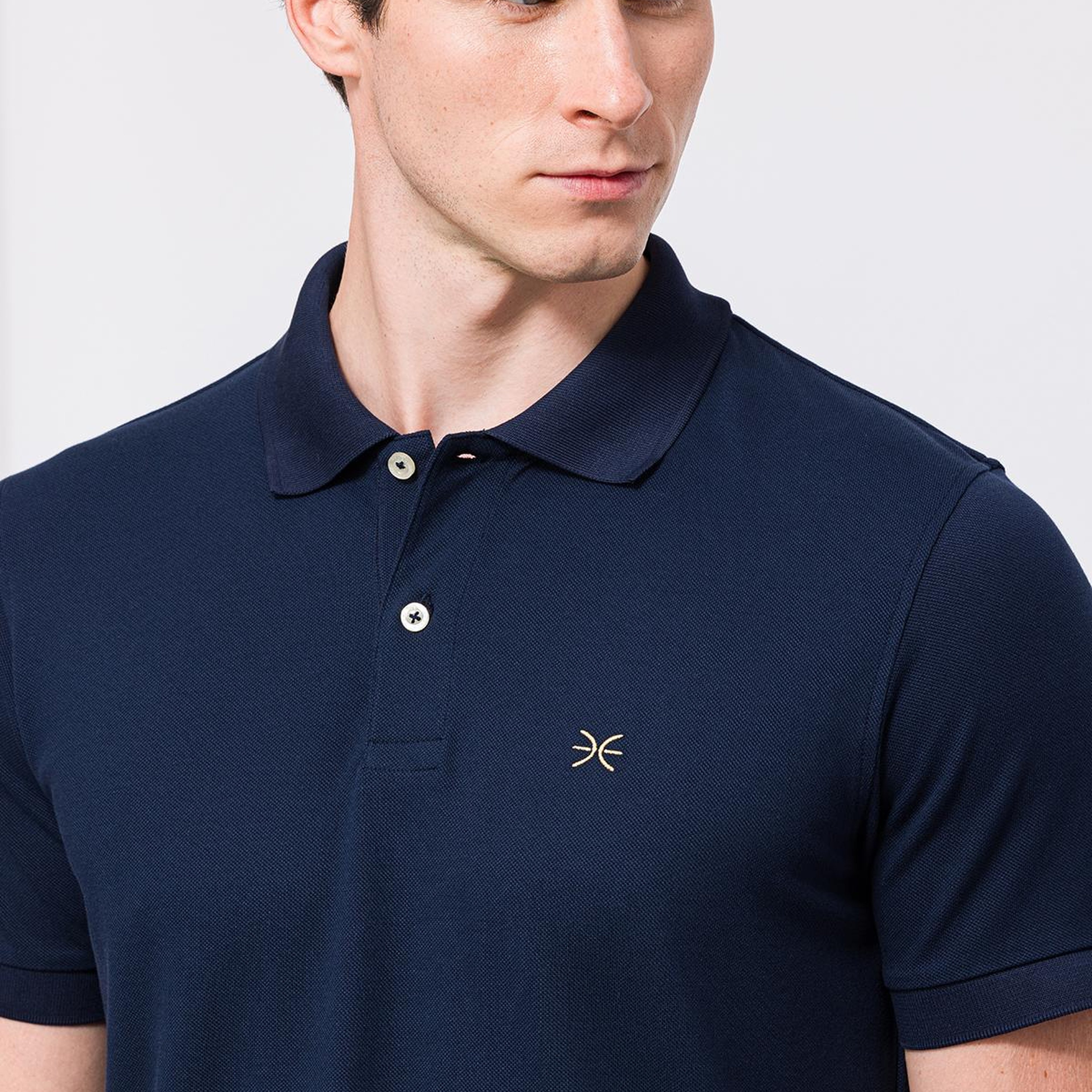 Erkek Lacivert Kısa Kollu Polo Yaka T-Shirt