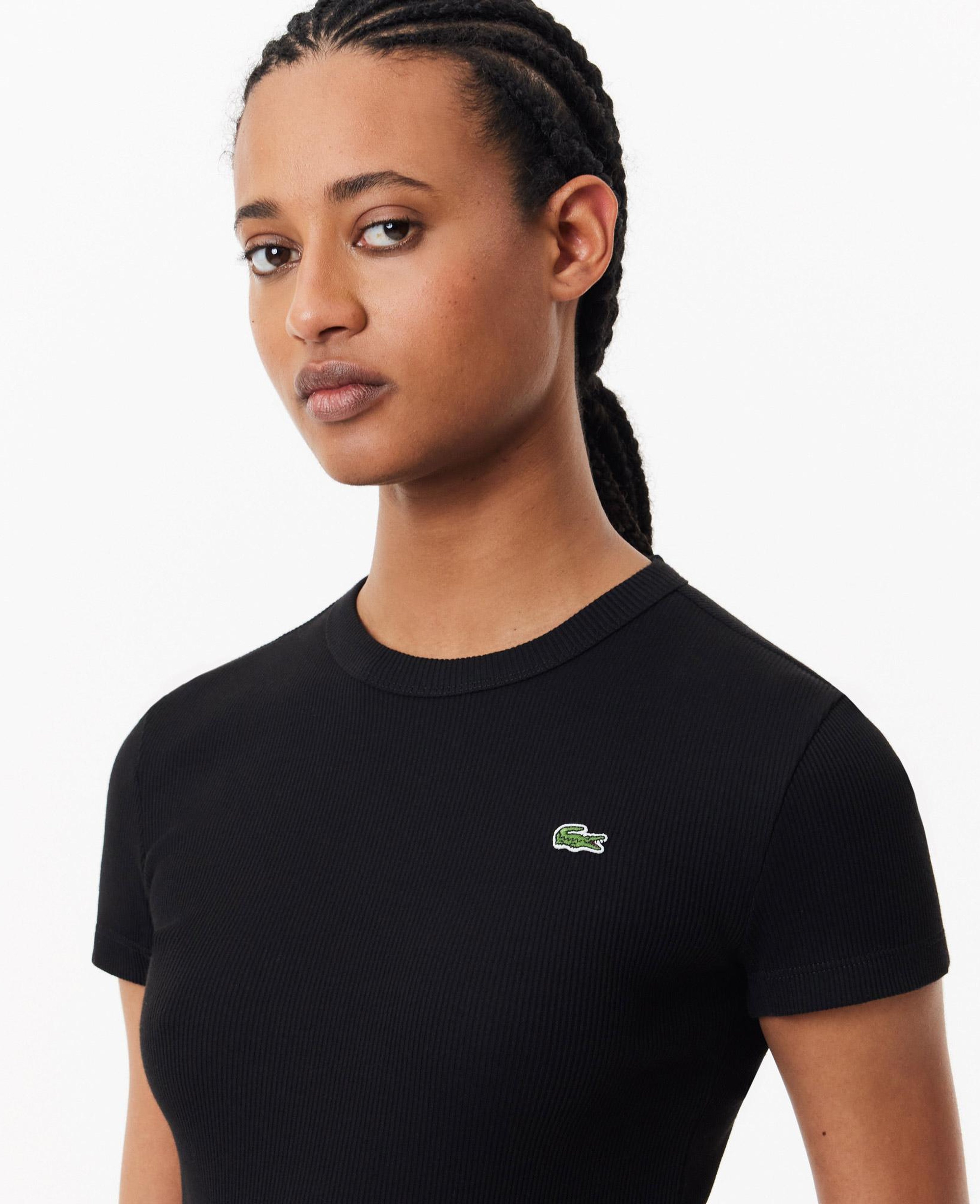 Kadın Slim Fit Bisiklet Yaka Siyah T-Shirt