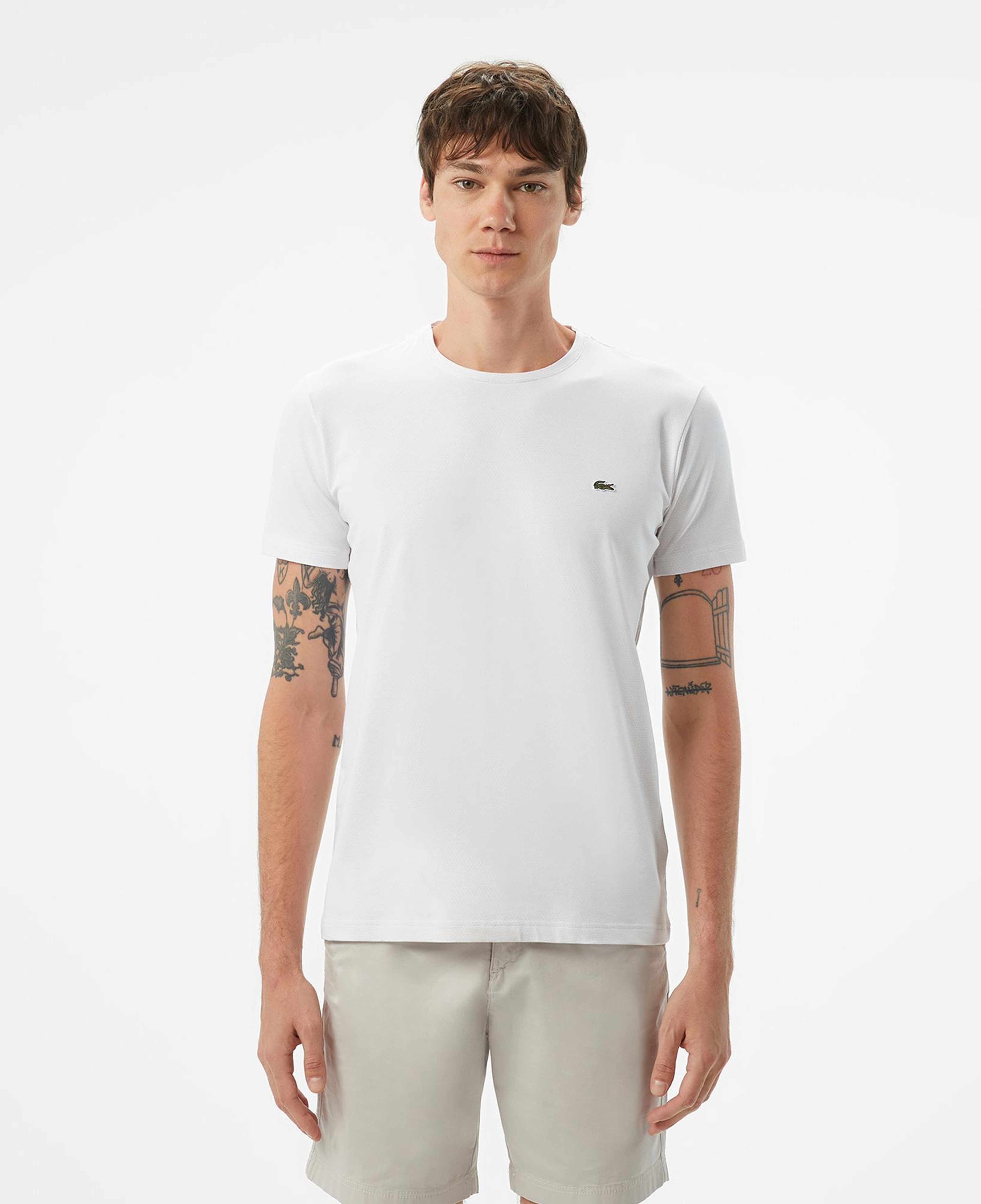 Erkek Slim Fit Bisiklet Yaka Beyaz T-Shirt
