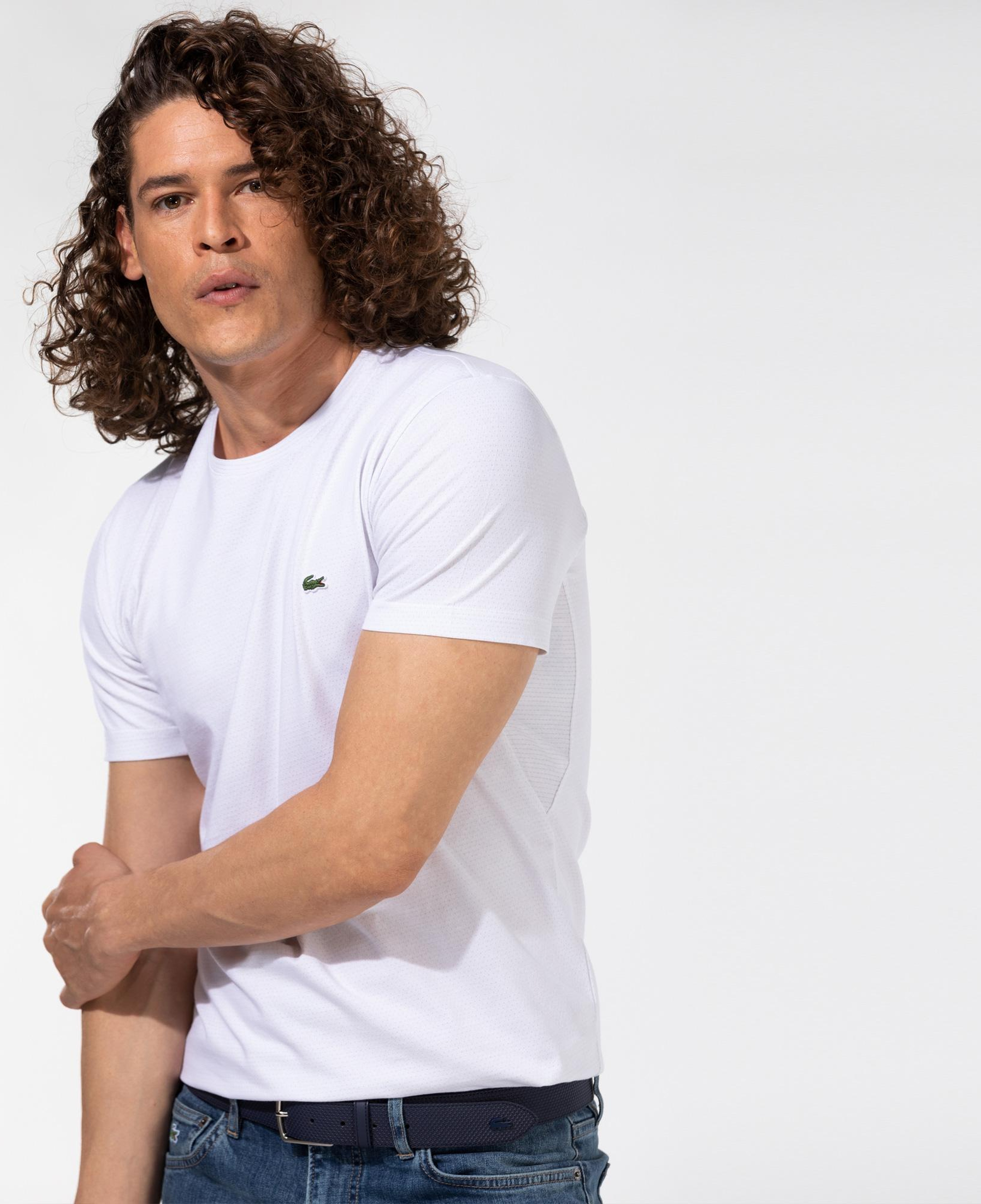 Erkek Slim Fit Bisiklet Yaka Beyaz T-Shirt