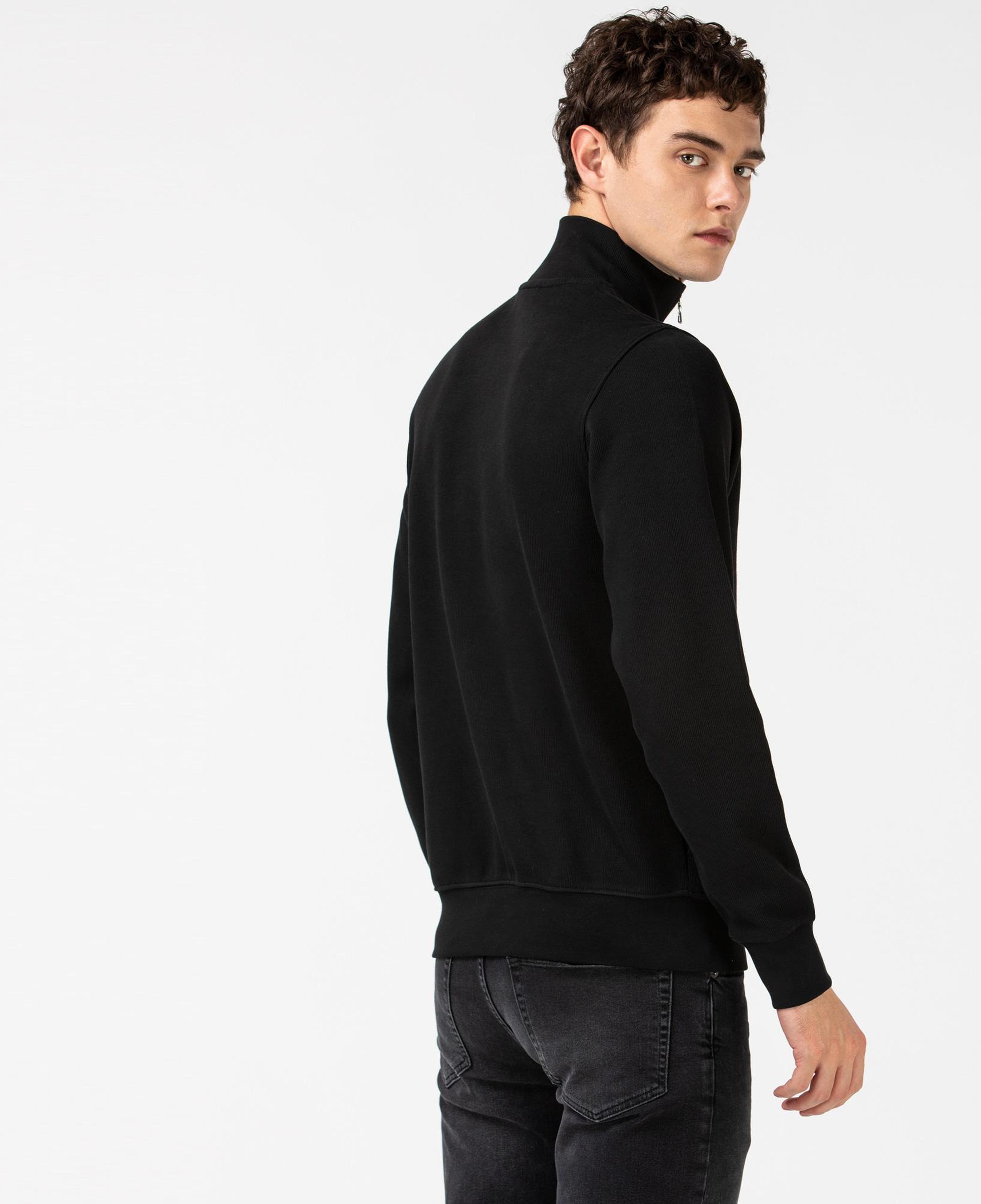 Lacoste Erkek Classic Fit Yarım Fermuarlı Siyah Sweatshirt