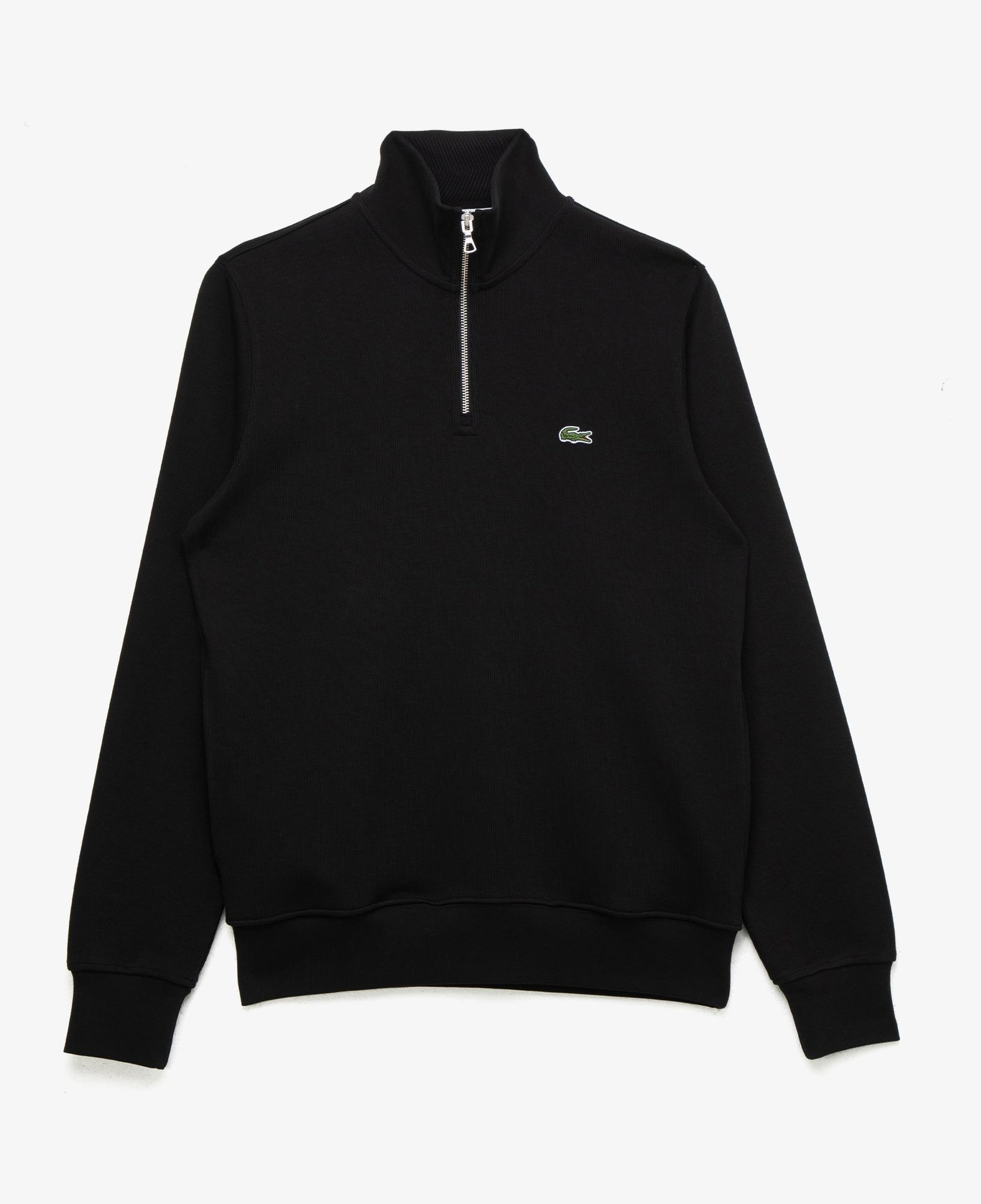 Lacoste Erkek Classic Fit Yarım Fermuarlı Siyah Sweatshirt