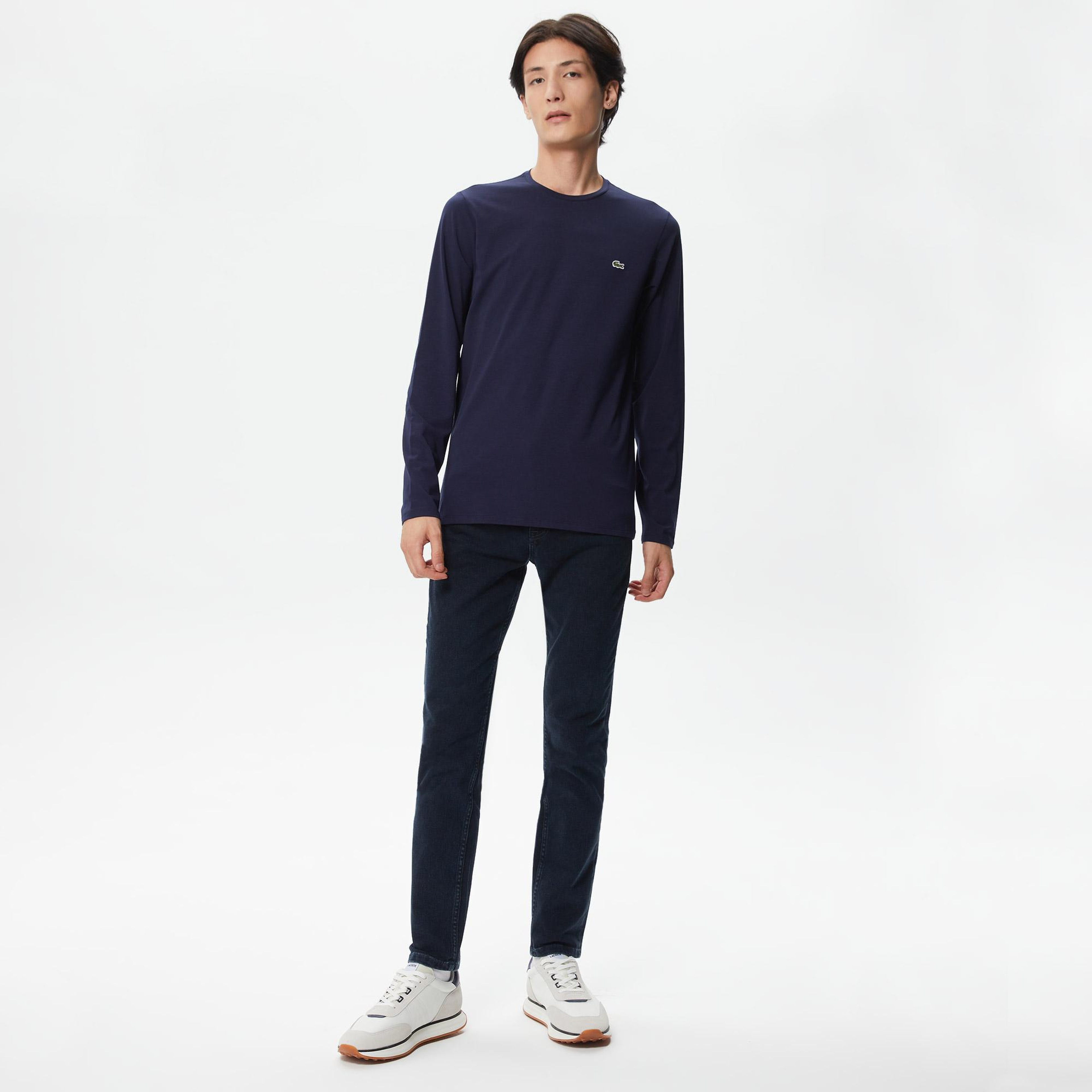 Lacoste Erkek Regular Fit Uzun Kollu Bisiklet Yaka Lacivert T-Shirt
