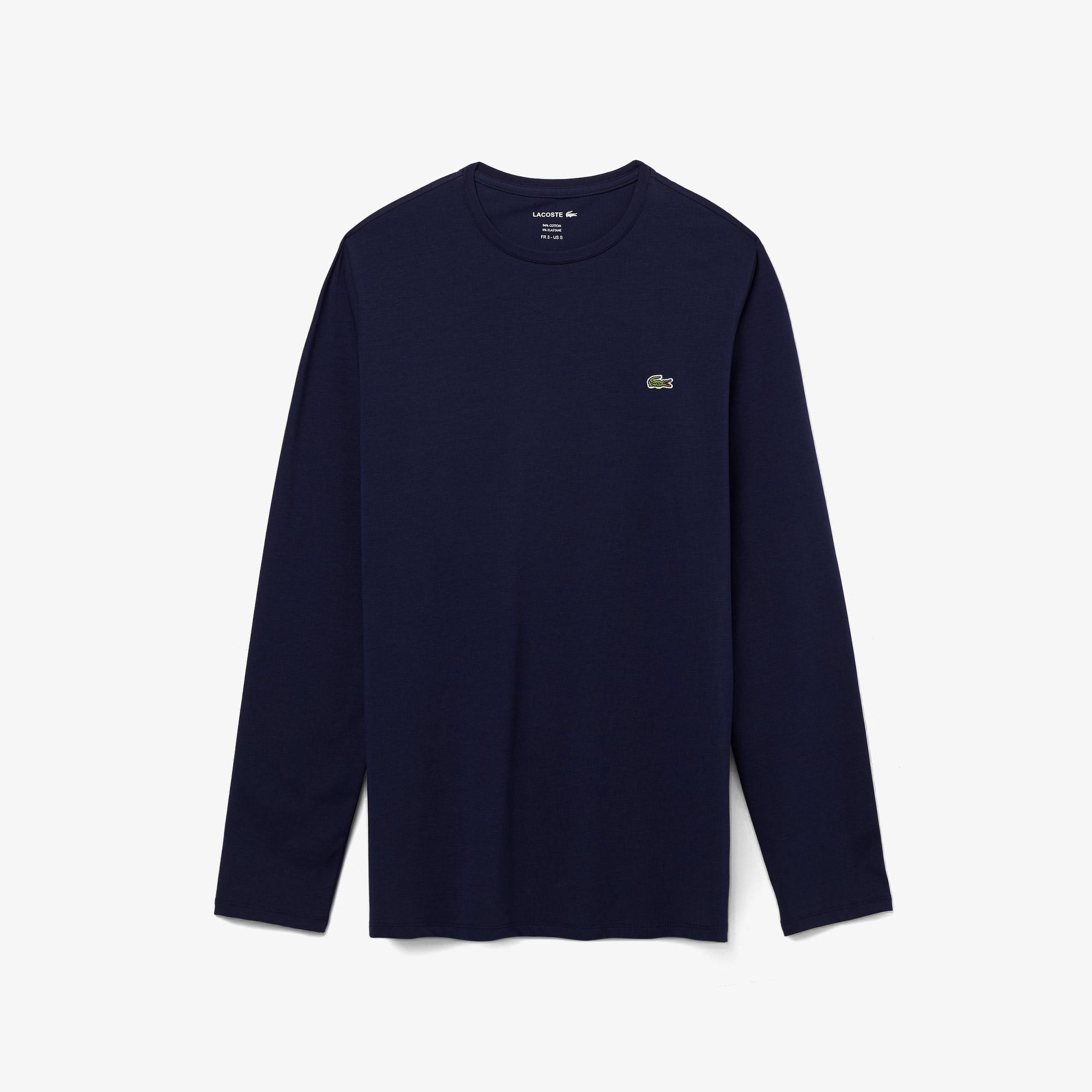 Lacoste Erkek Regular Fit Uzun Kollu Bisiklet Yaka Lacivert T-Shirt