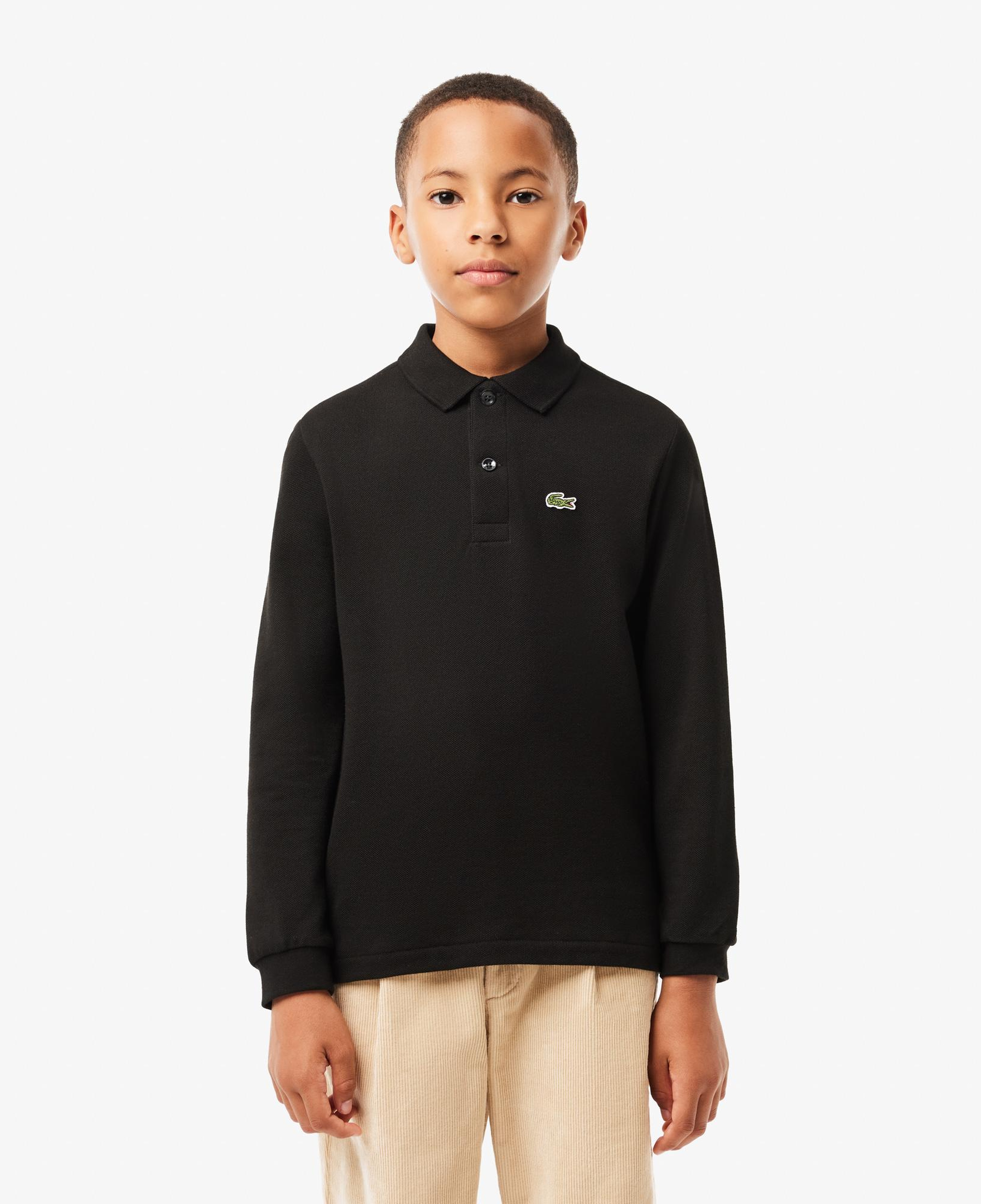 Erkek Çocuk Regular Fit Uzun Kollu Siyah Polo