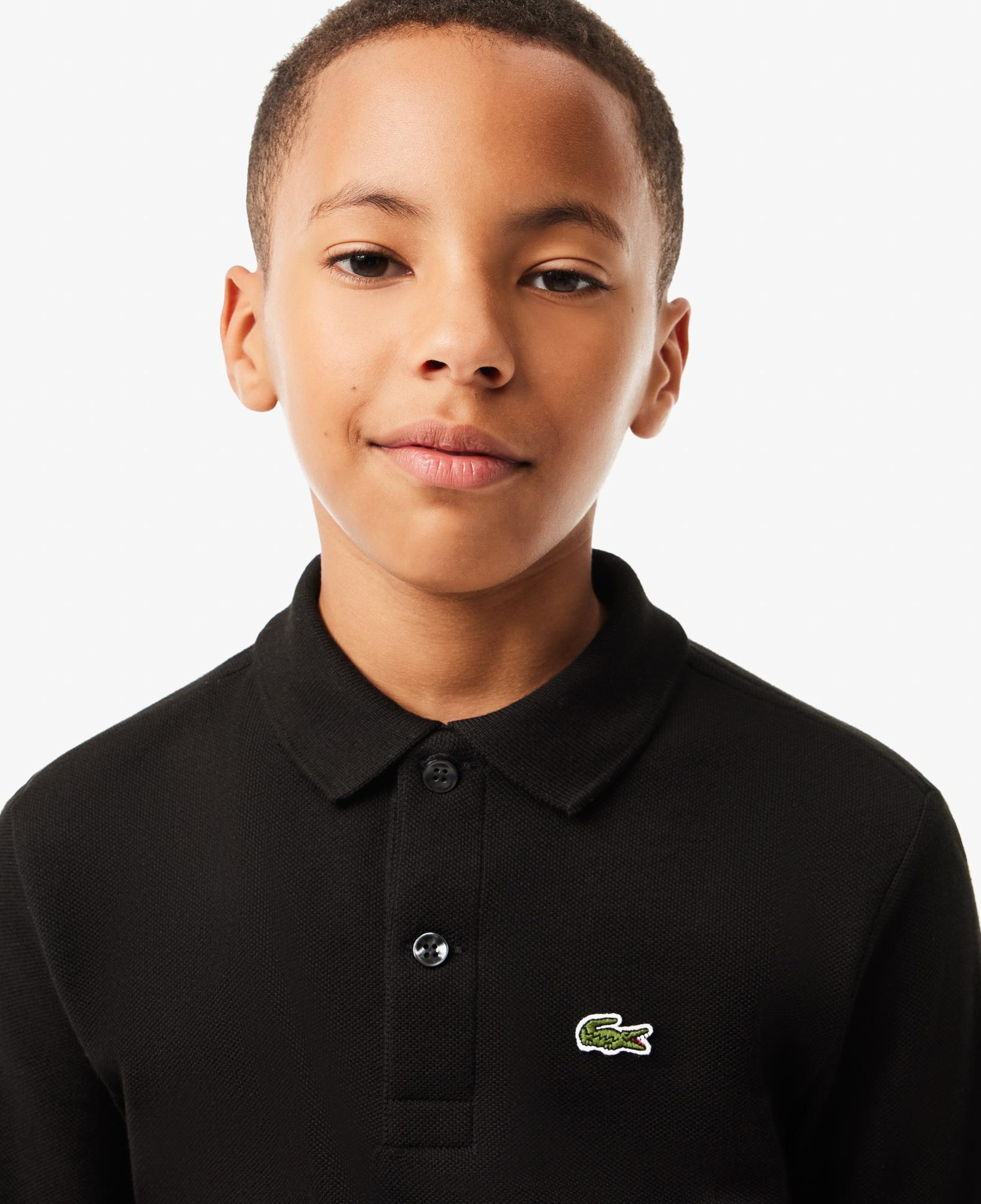Erkek Çocuk Regular Fit Uzun Kollu Siyah Polo