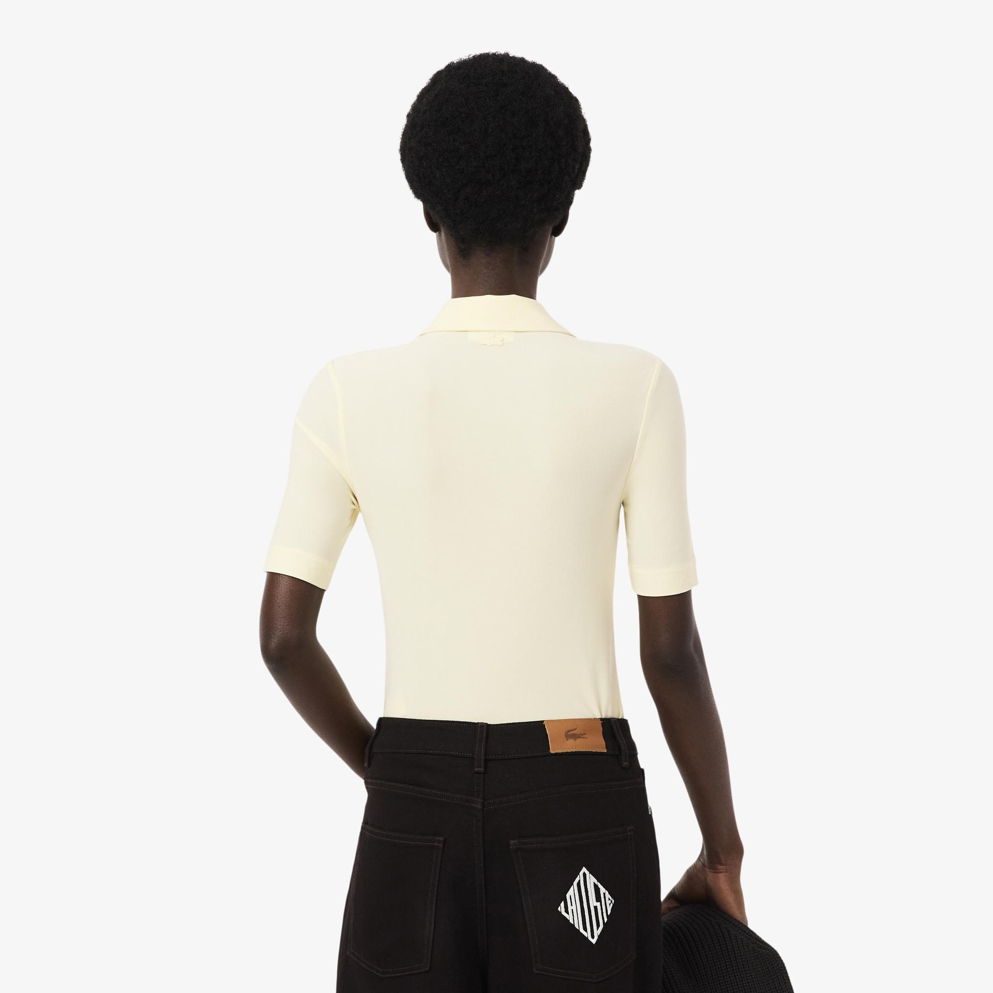 Kadın Slim Fit Sarı Polo