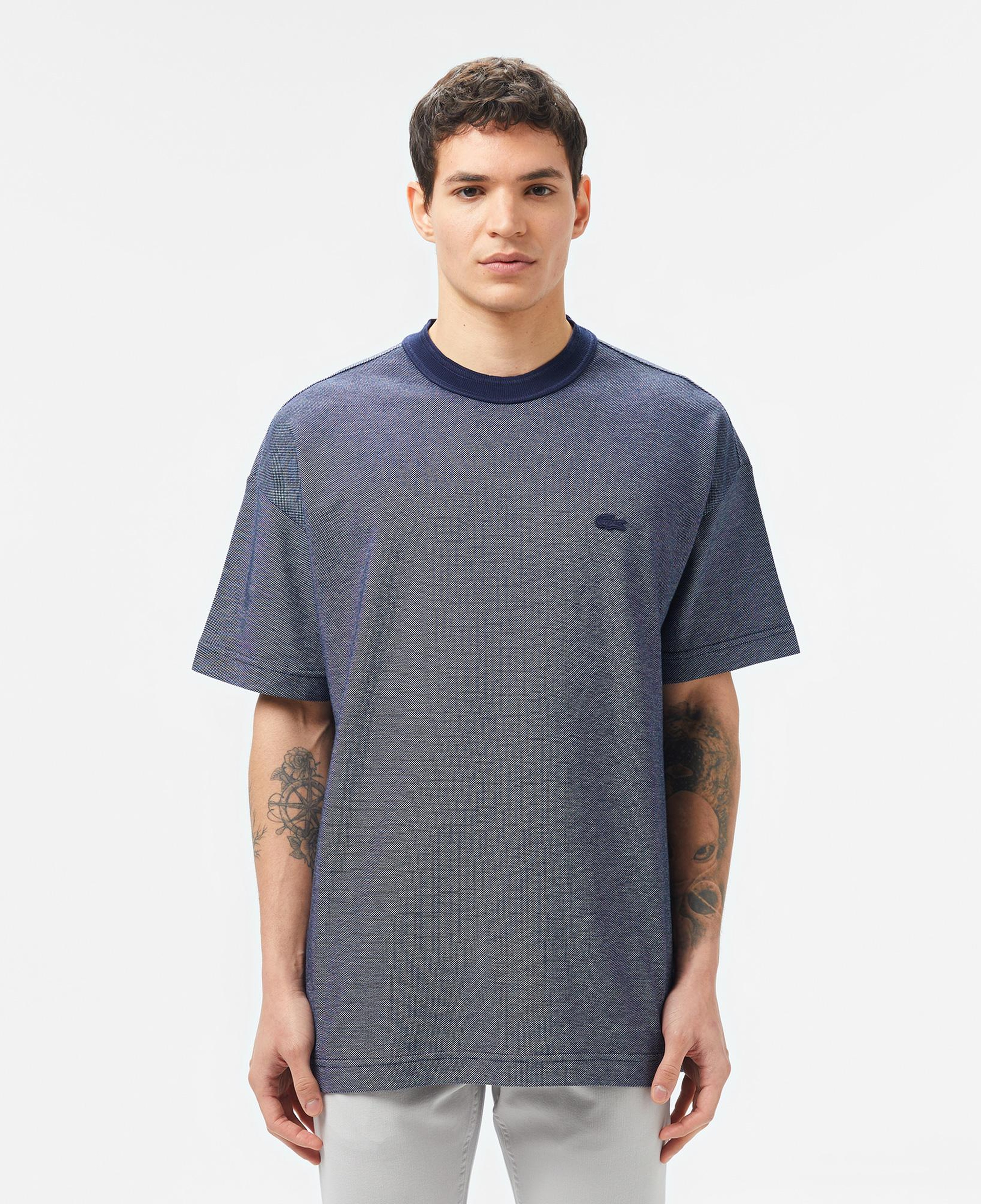 Erkek Oversize Fit Bisiklet Yaka Lacivert T-Shirt