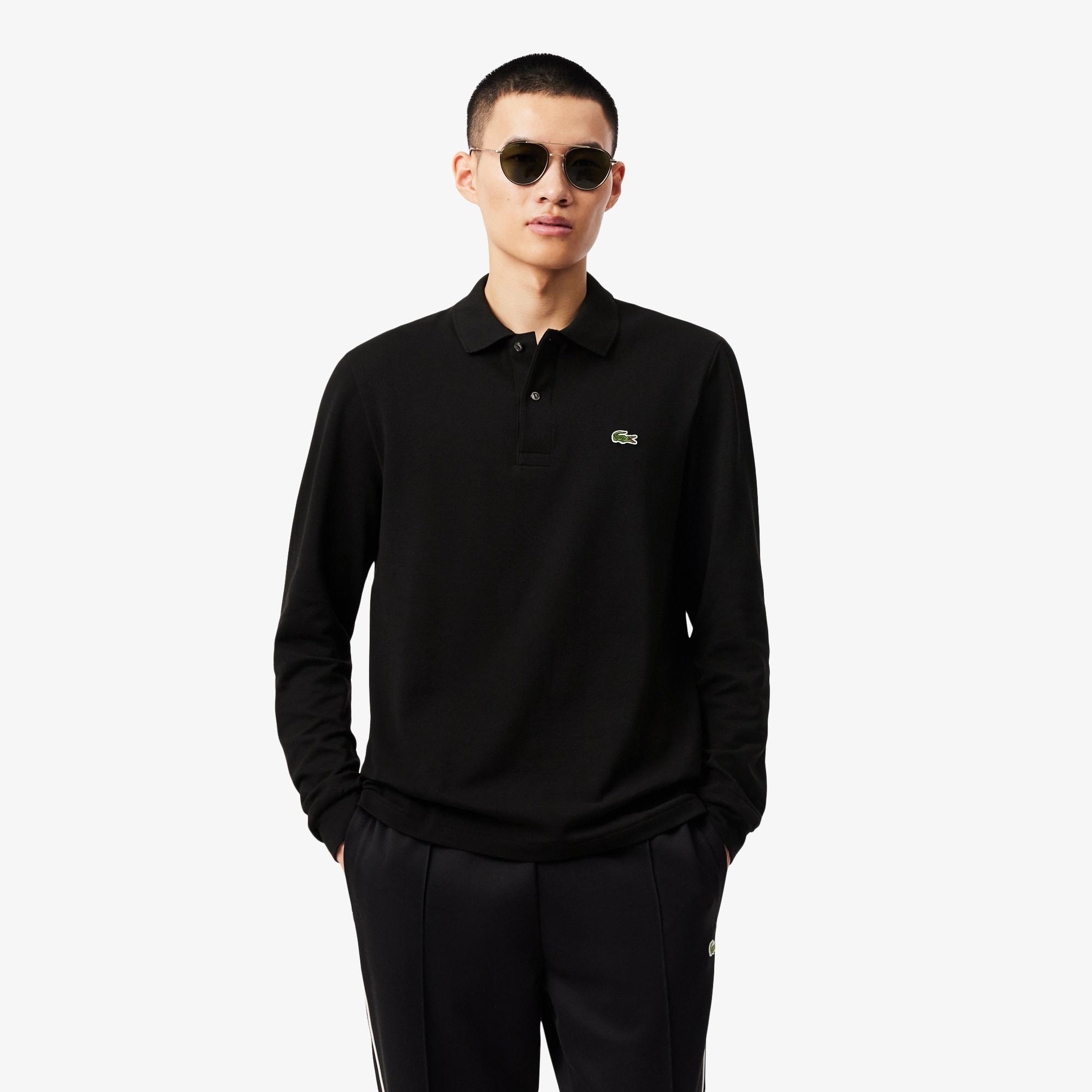Lacoste Erkek Classic Fit Uzun Kollu Siyah Polo