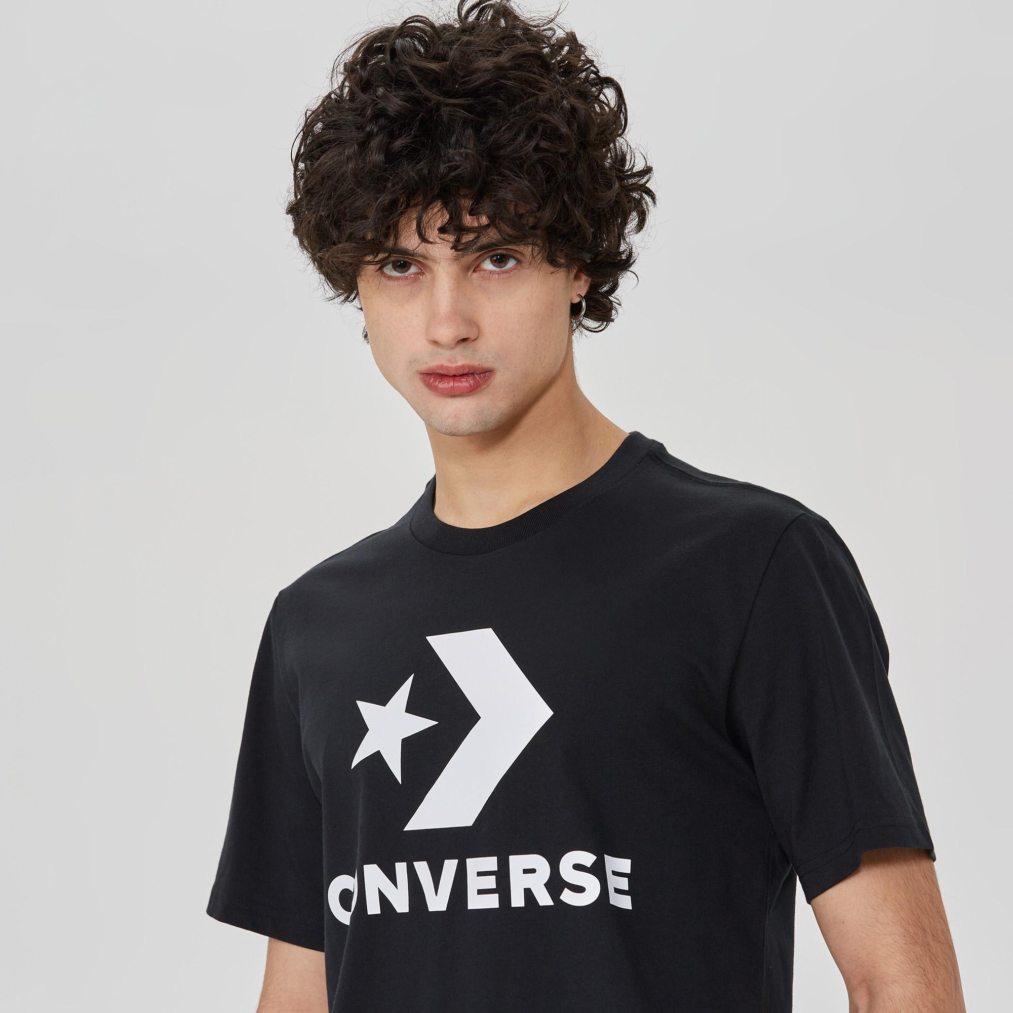 Converse Go-To Star Chevron Logo Unisex Siyah T-Shirt