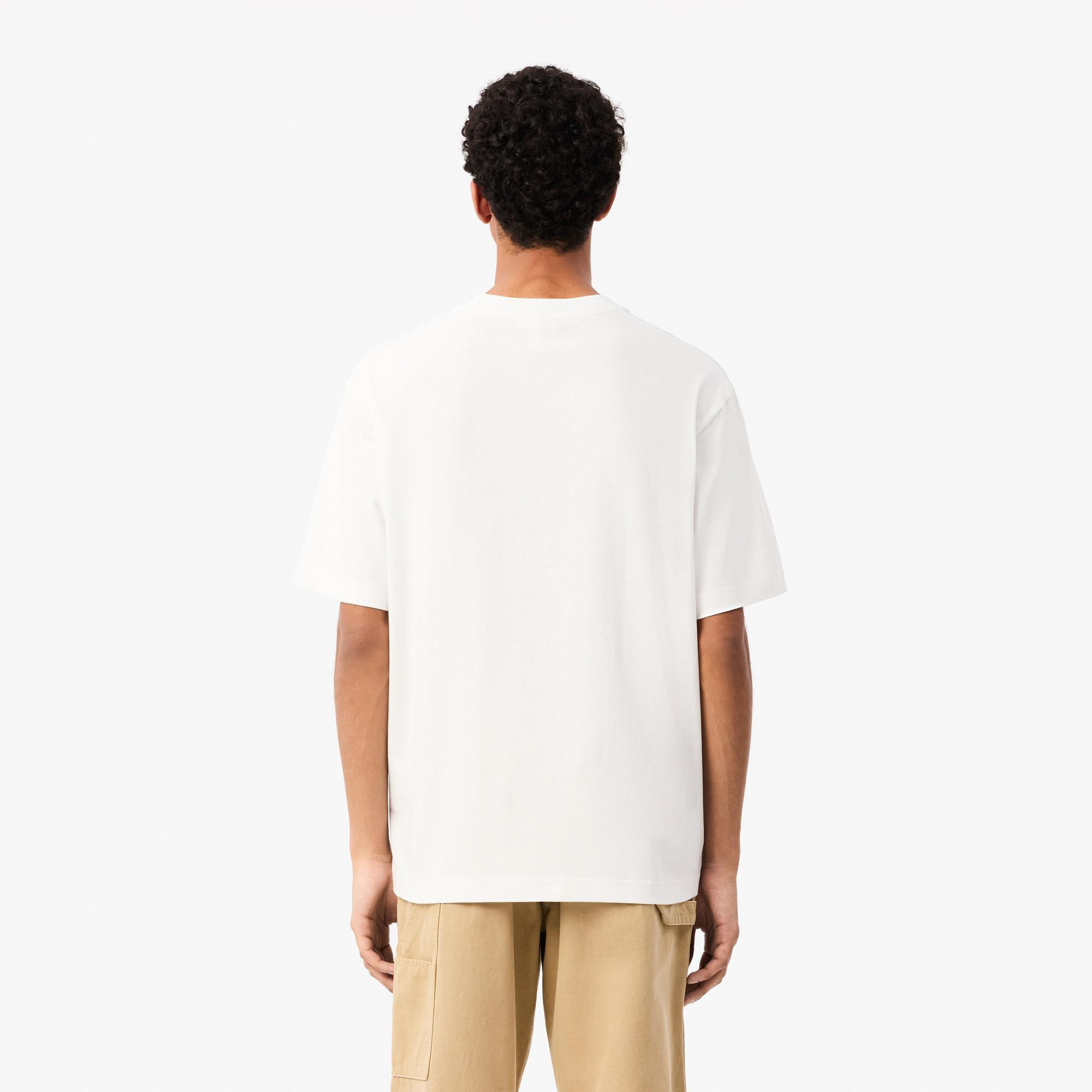 Lacoste Loose Fit Erkek Beyaz T-Shirt