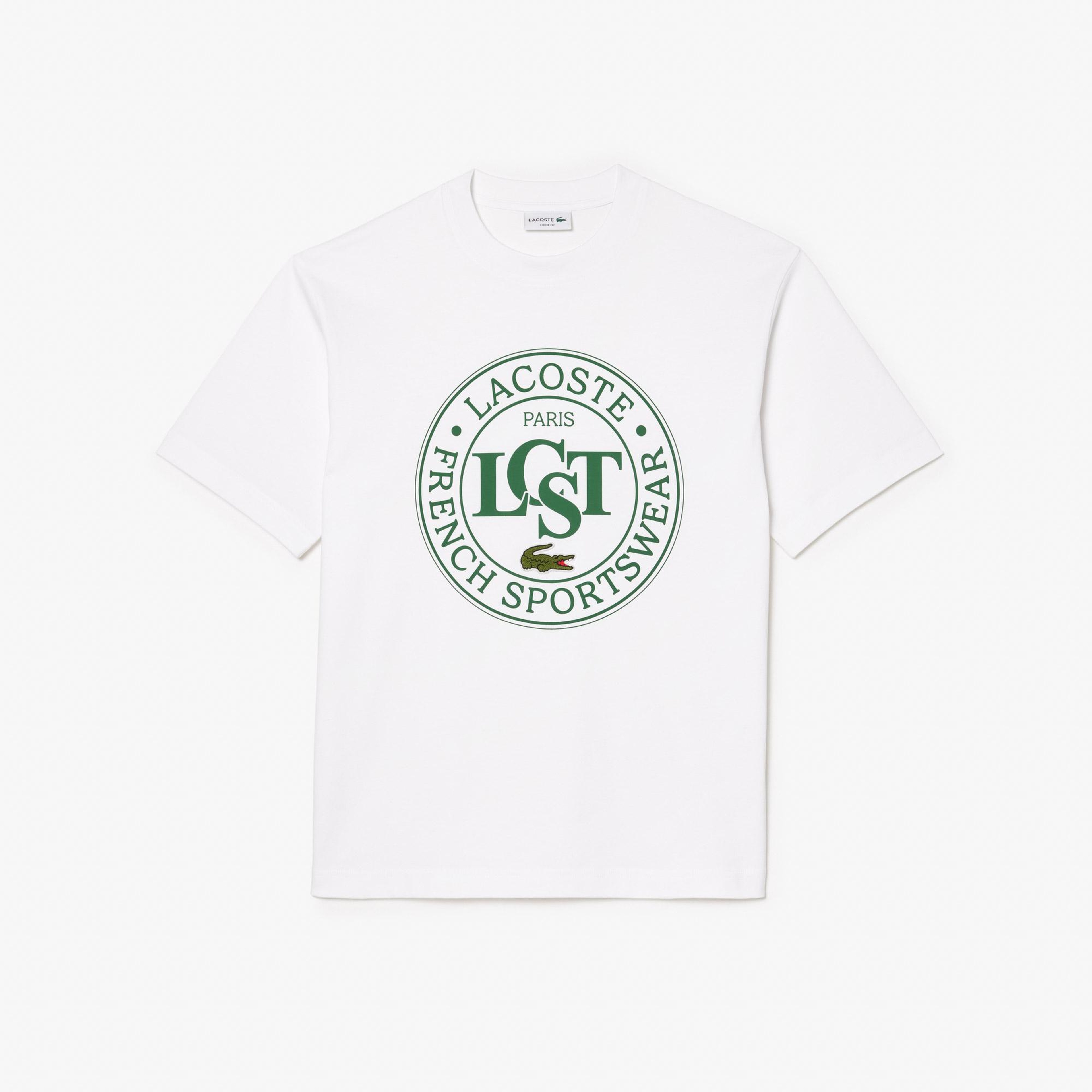 Lacoste Loose Fit Erkek Beyaz T-Shirt