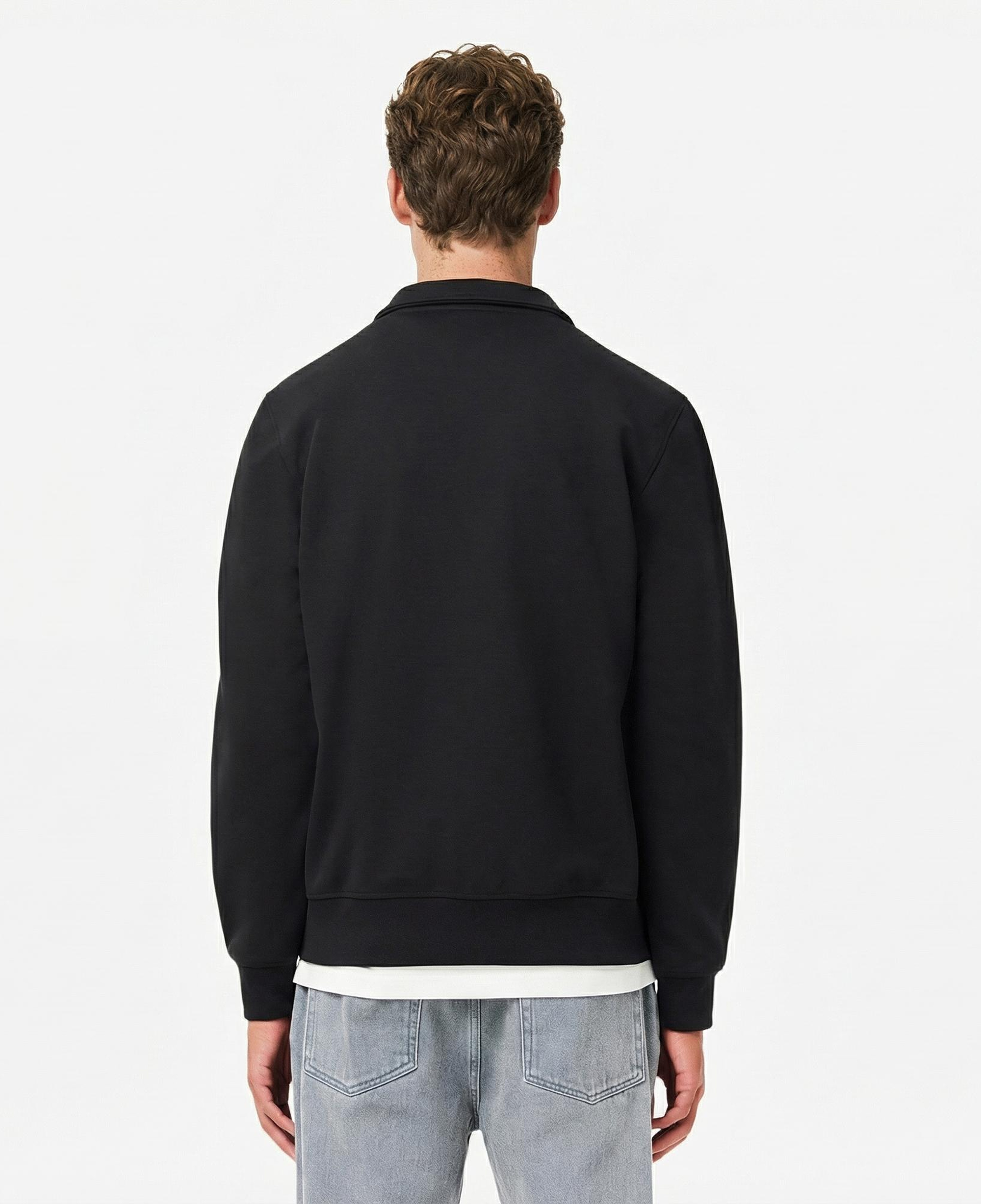 Lacoste Erkek Classic Fit Yarım Fermuarlı Siyah Sweatshirt