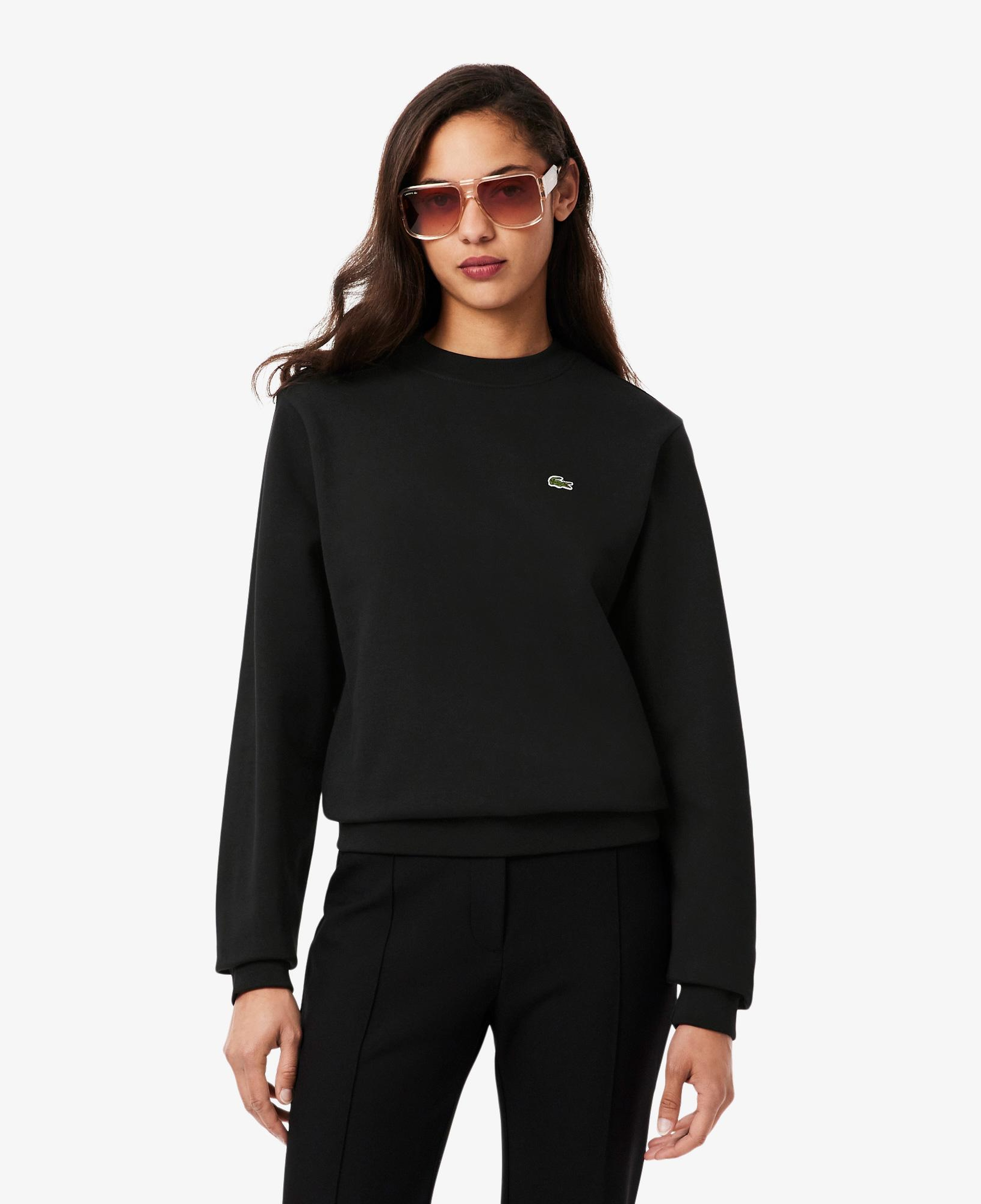 Kadın Relaxed Fit Bisiklet Yaka Siyah Sweatshirt
