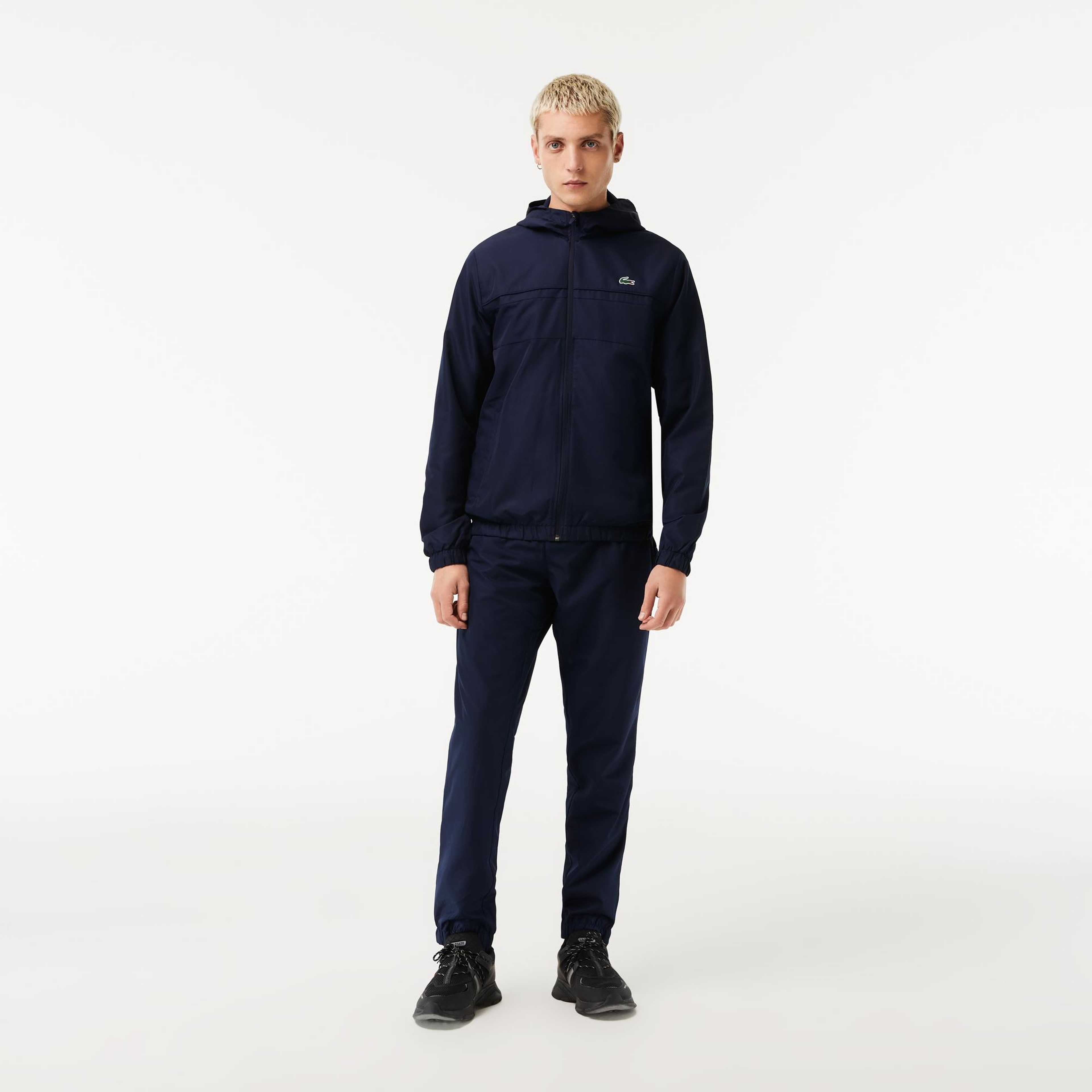 Lacoste Erkek Regular Fit Kapüşonlu Baskılı Lacivert Eşofman Takımı