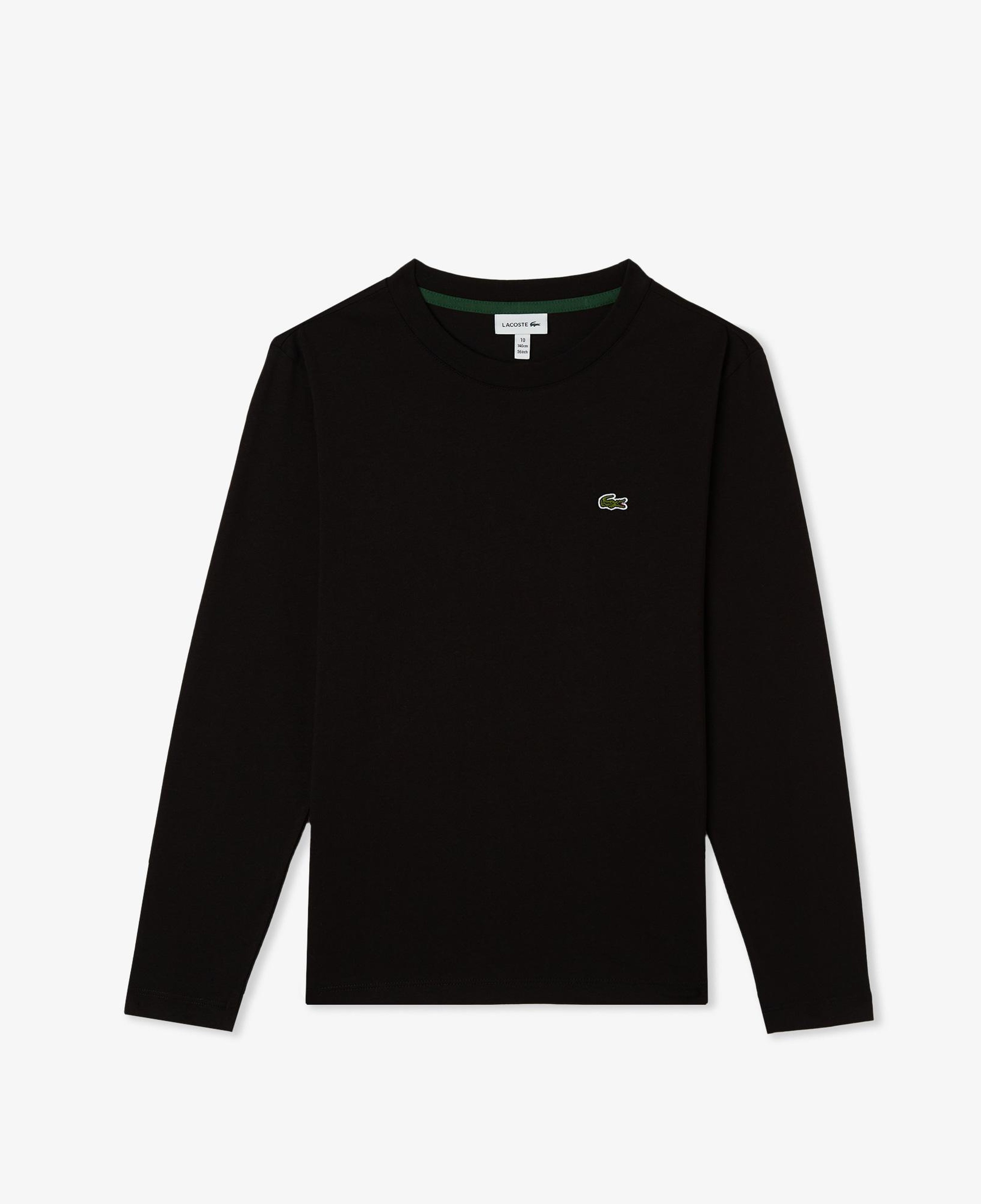 Lacoste Çocuk Uzun Kollu Bisiklet Yaka Siyah T-Shirt