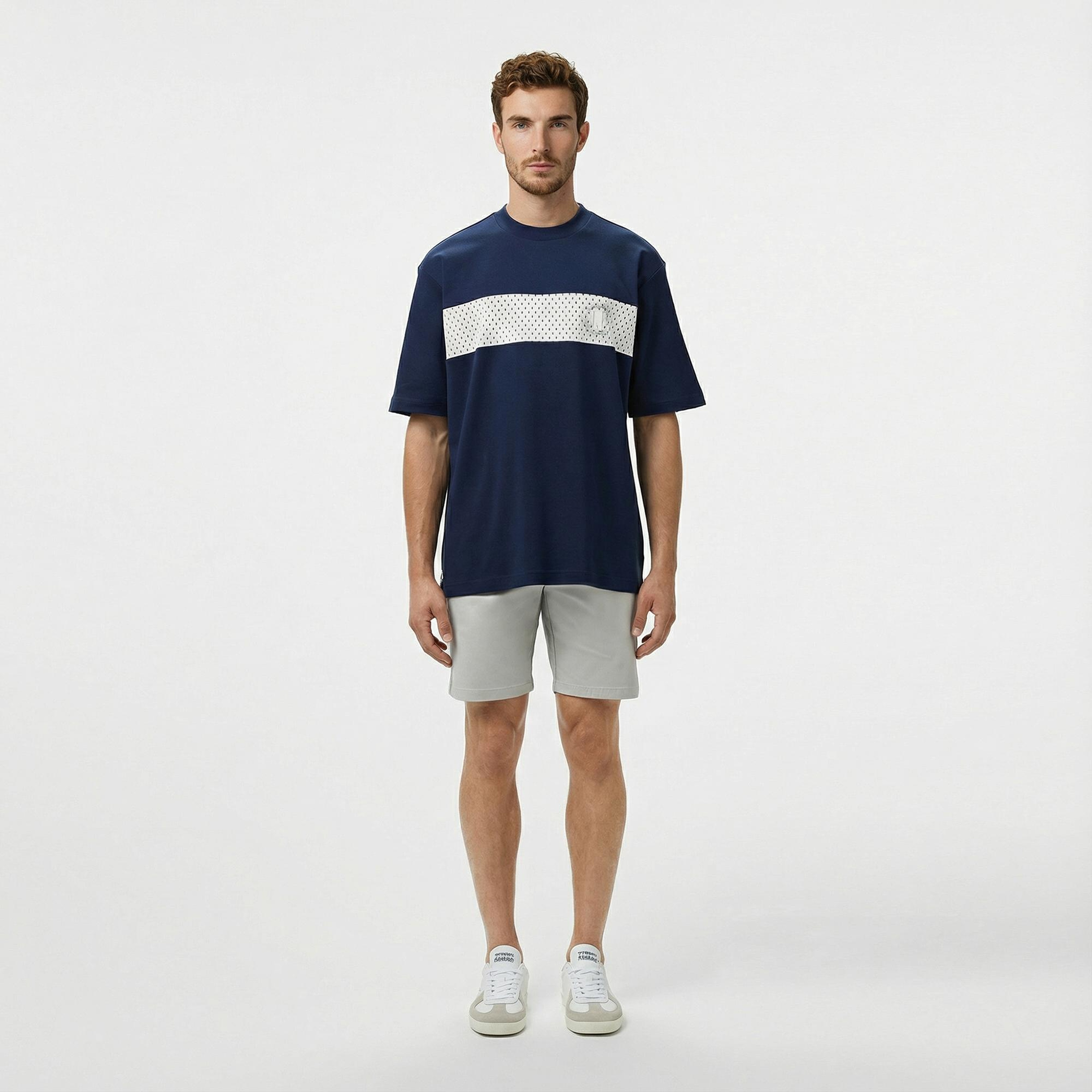 Lacoste Erkek Bisiklet Yaka Baskılı Lacivert T-Shirt