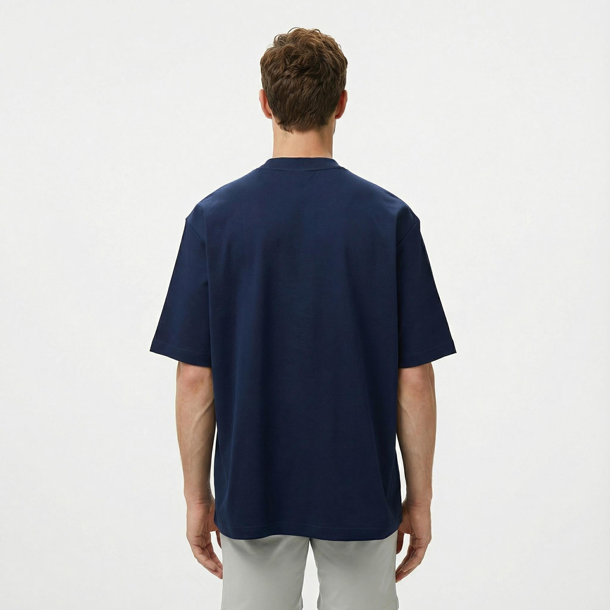 Lacoste Erkek Bisiklet Yaka Baskılı Lacivert T-Shirt