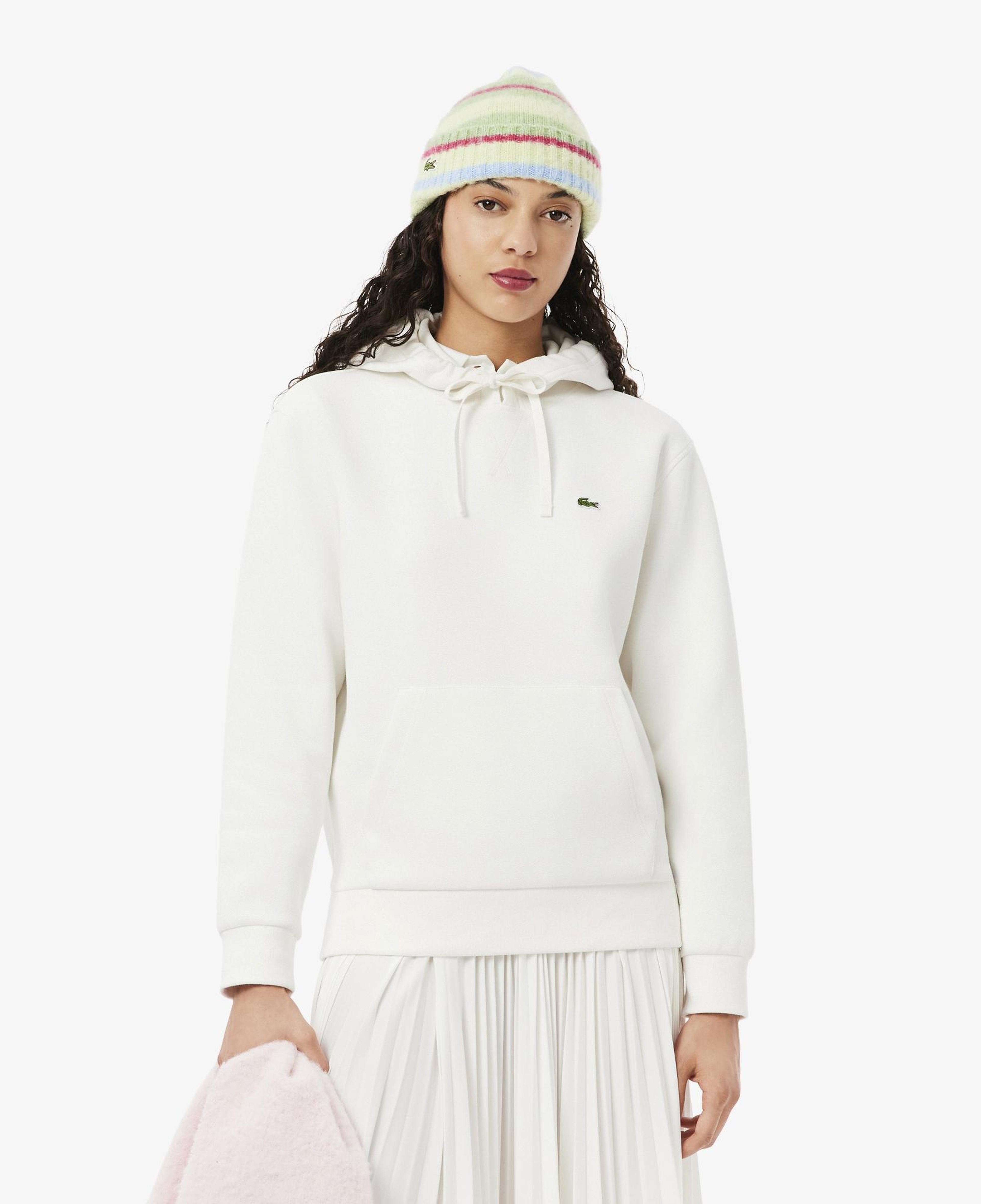 Kadın Relaxed Fit Kapüşonlu Beyaz Sweatshirt