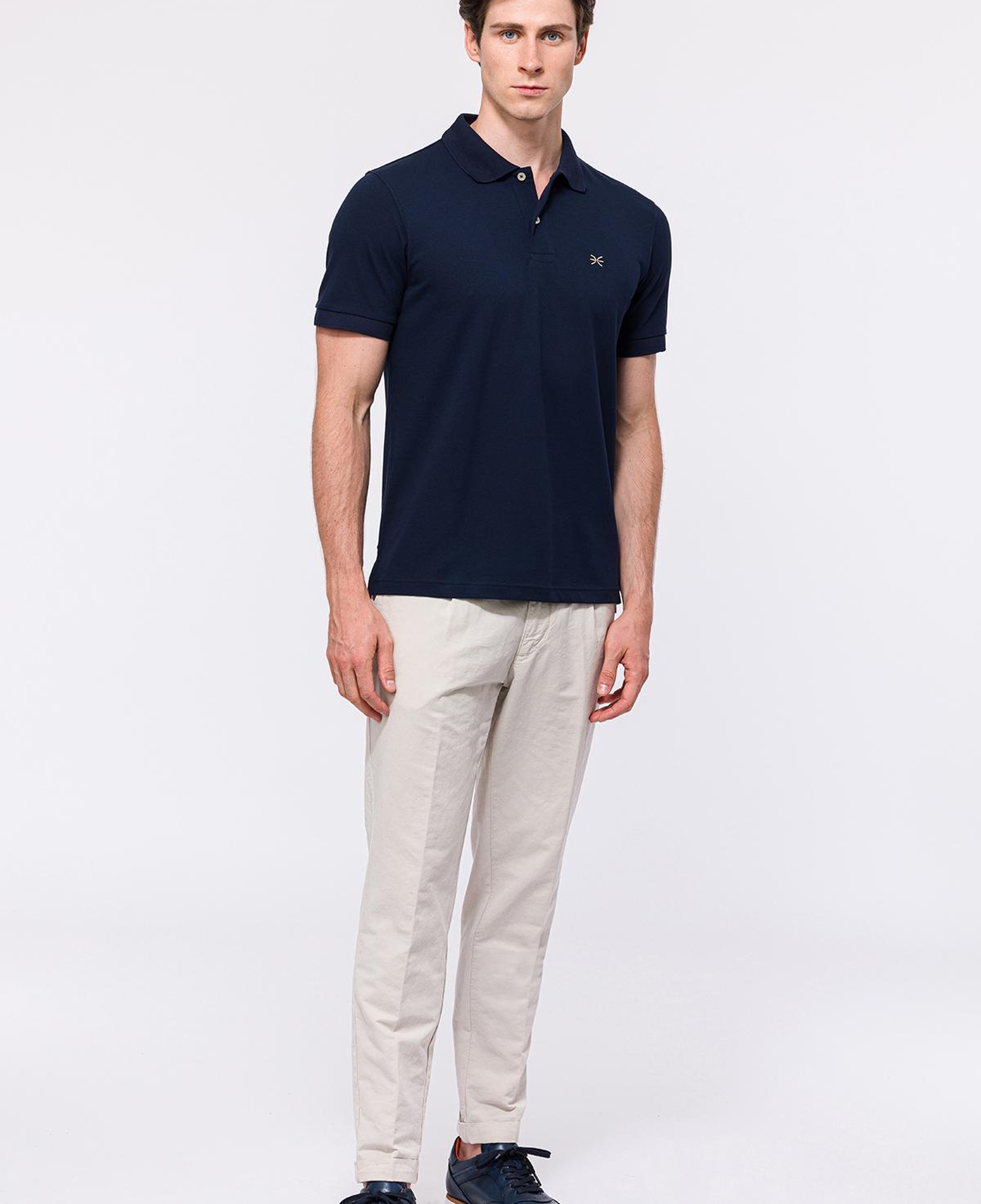 Erkek Lacivert Kısa Kollu Polo Yaka T-Shirt