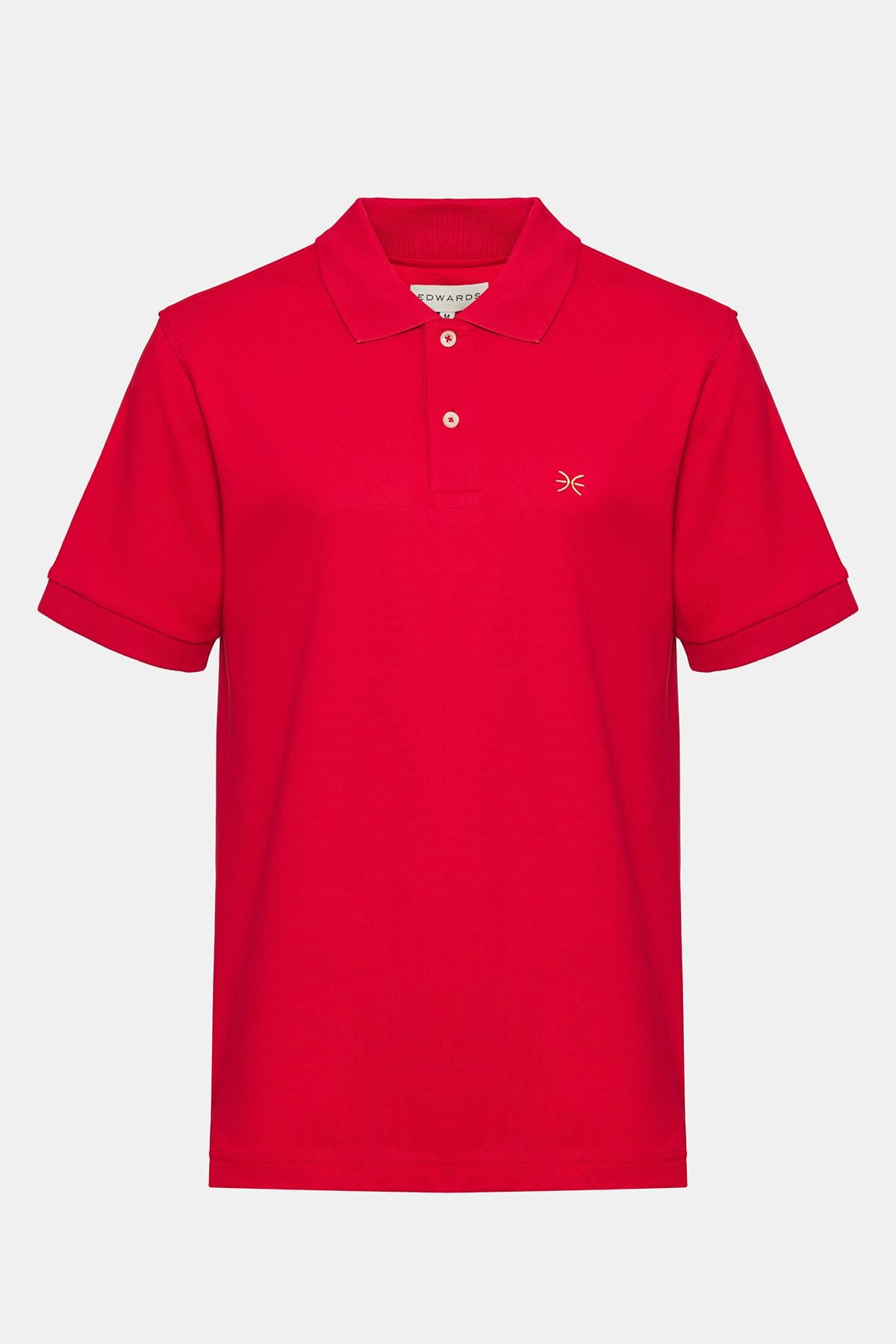 Erkek Kırmızı Kısa Kollu Polo Yaka T-Shirt