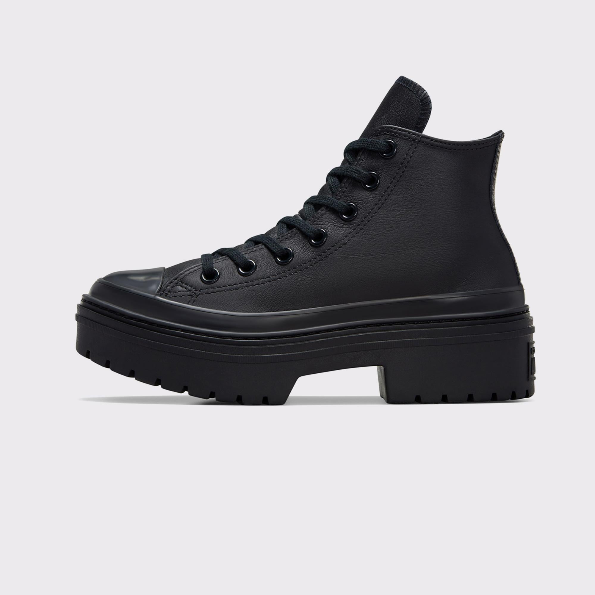 Converse Chuck Taylor All Star Lugged Heel Kadın Siyah Deri Platform Bot