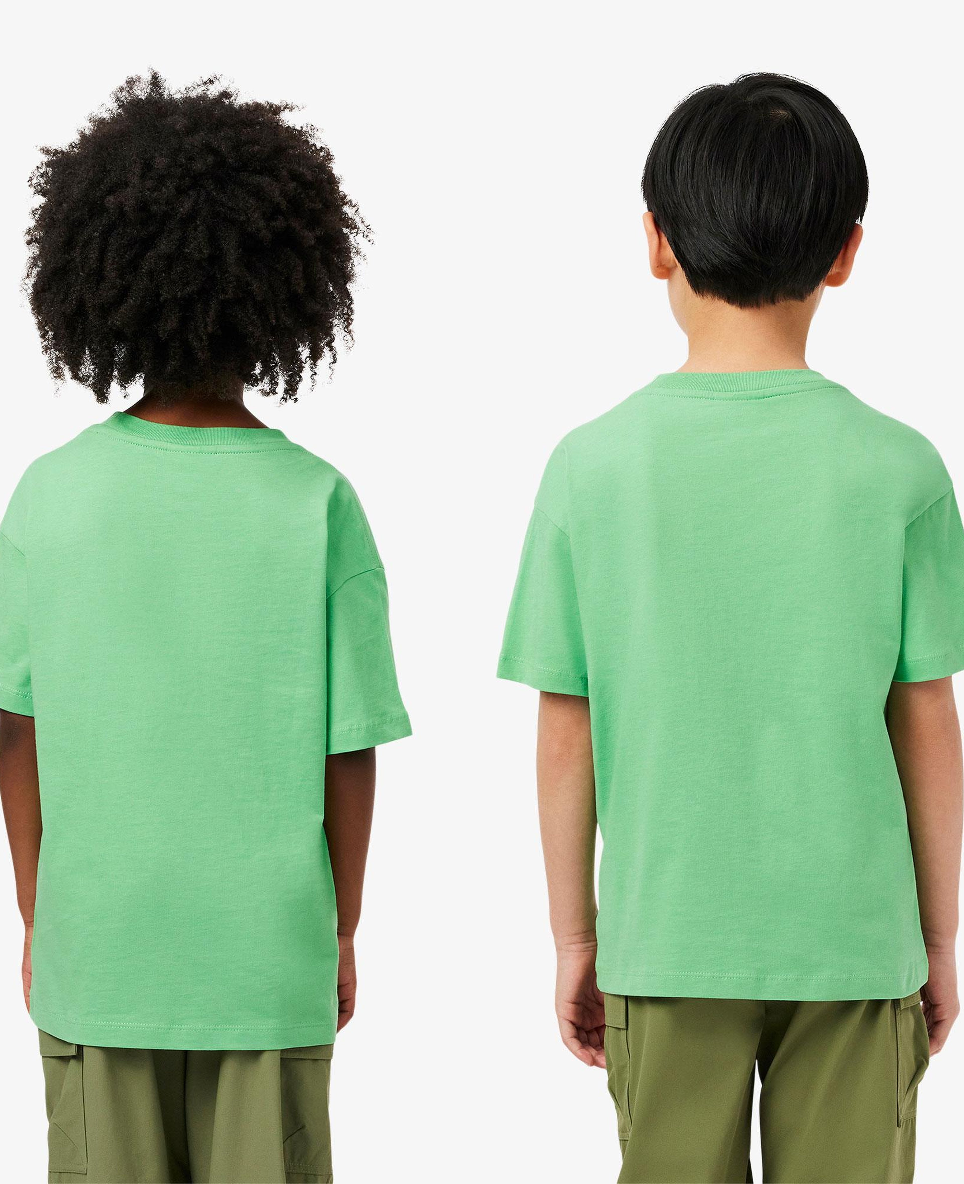 Çocuk Bisiklet Yaka Baskılı Yeşil T-shirt