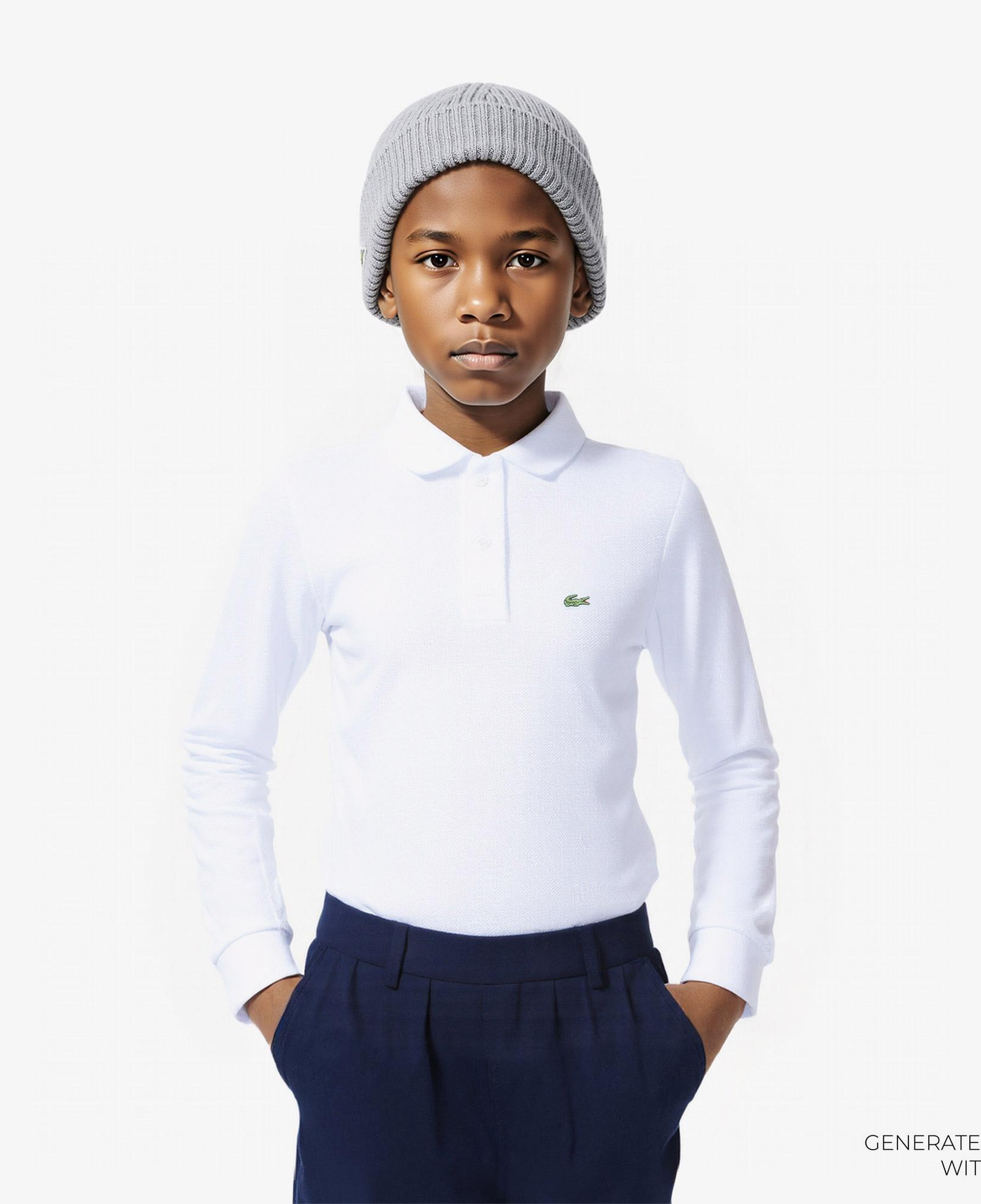 Lacoste Çocuk Uzun Kollu Beyaz Polo