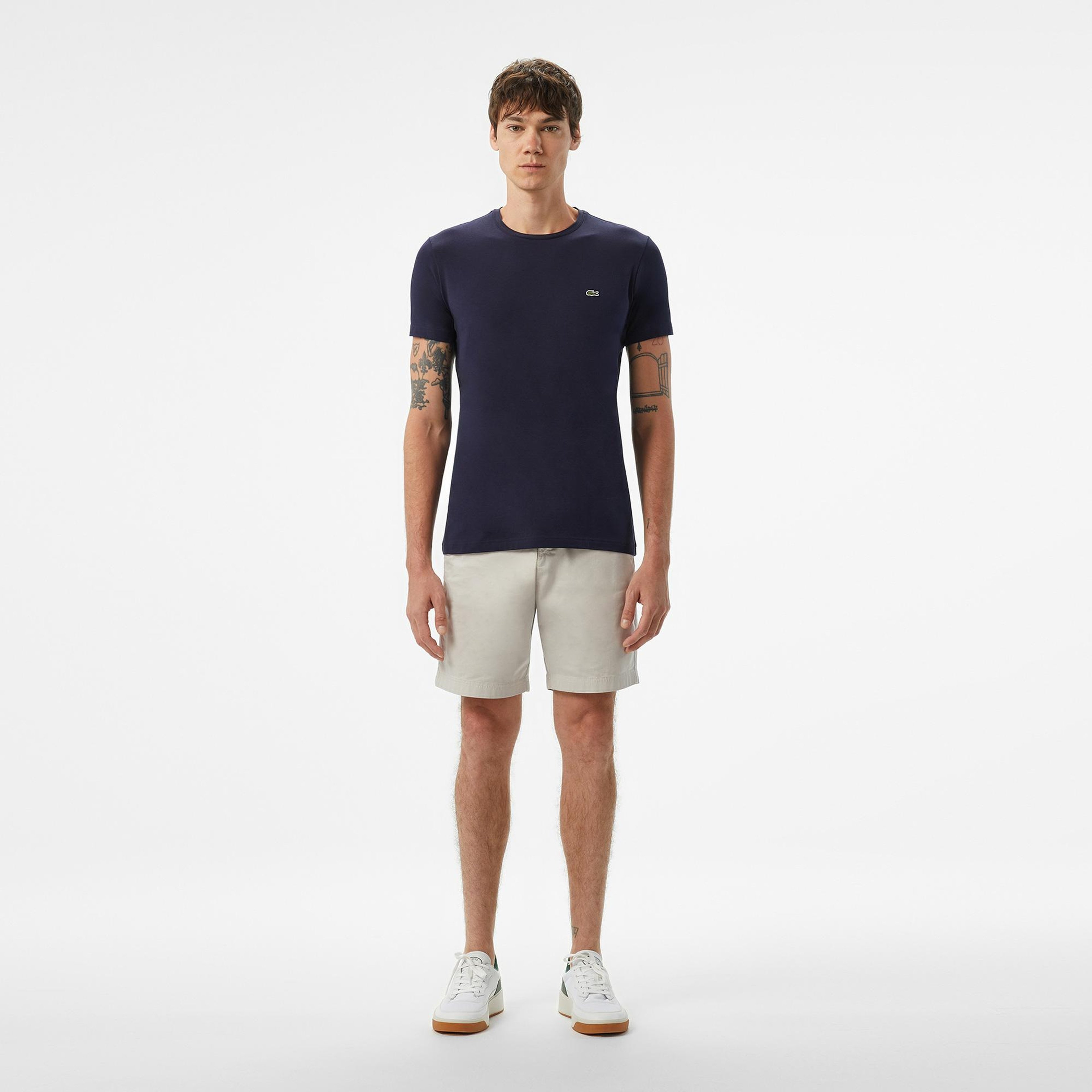 Erkek Slim Fit Bisiklet Yaka Lacivert T-Shirt