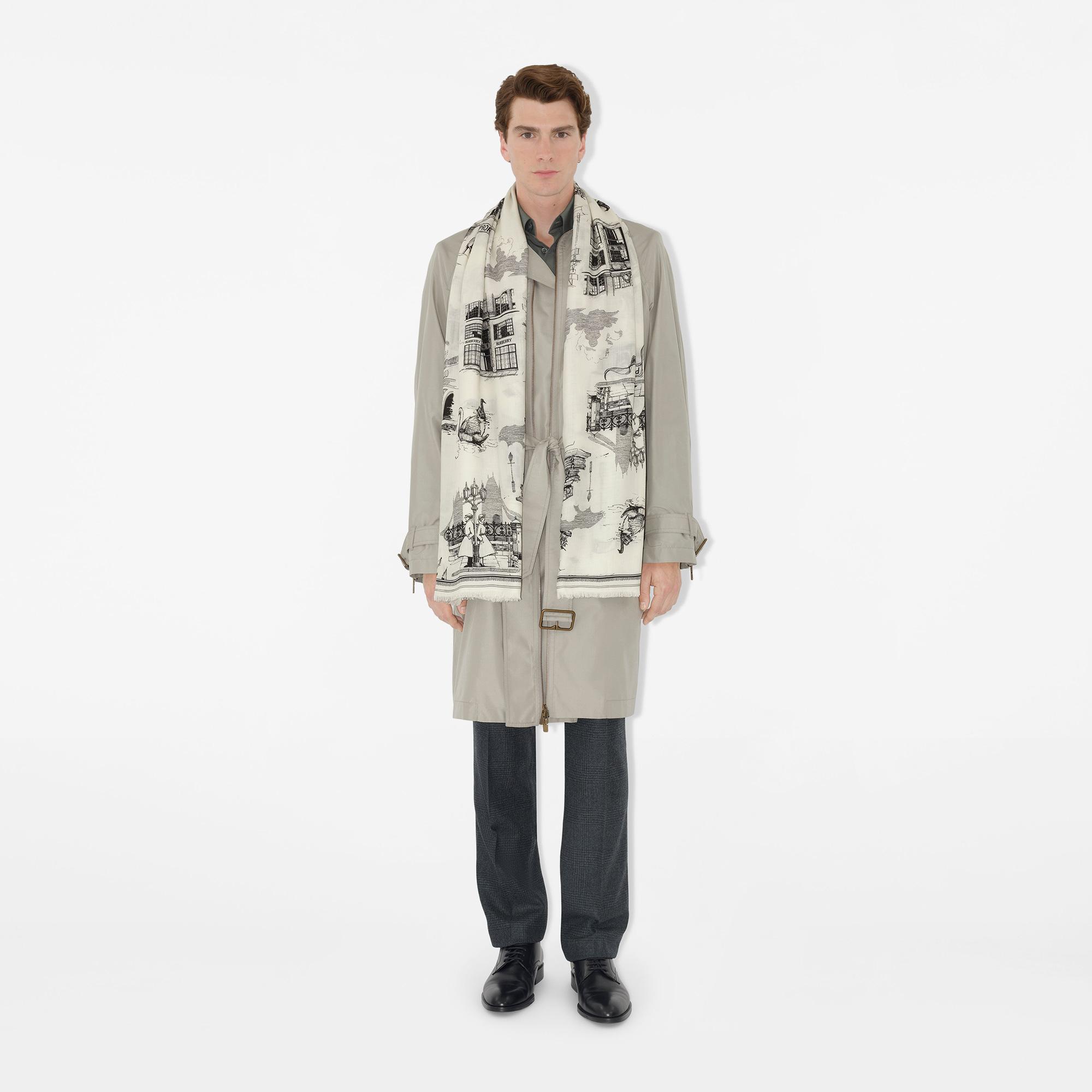 Burberry London Landmarks Wool Silk Kadın Renkli Atkı