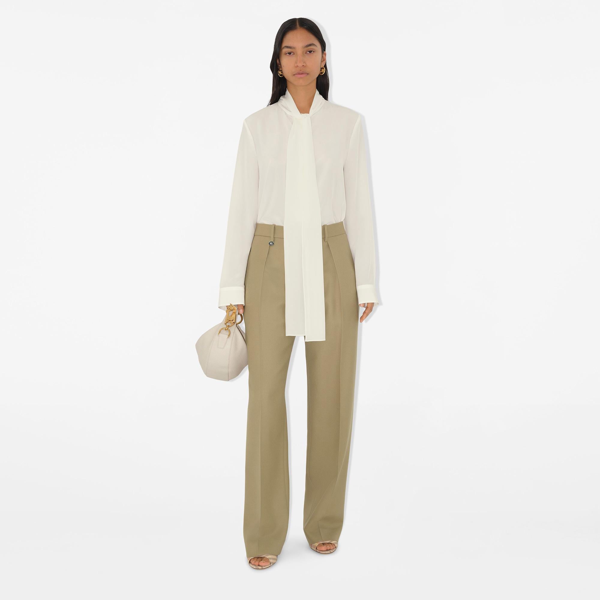 Burberry Wool Tailored Kadın Bej Pantolon