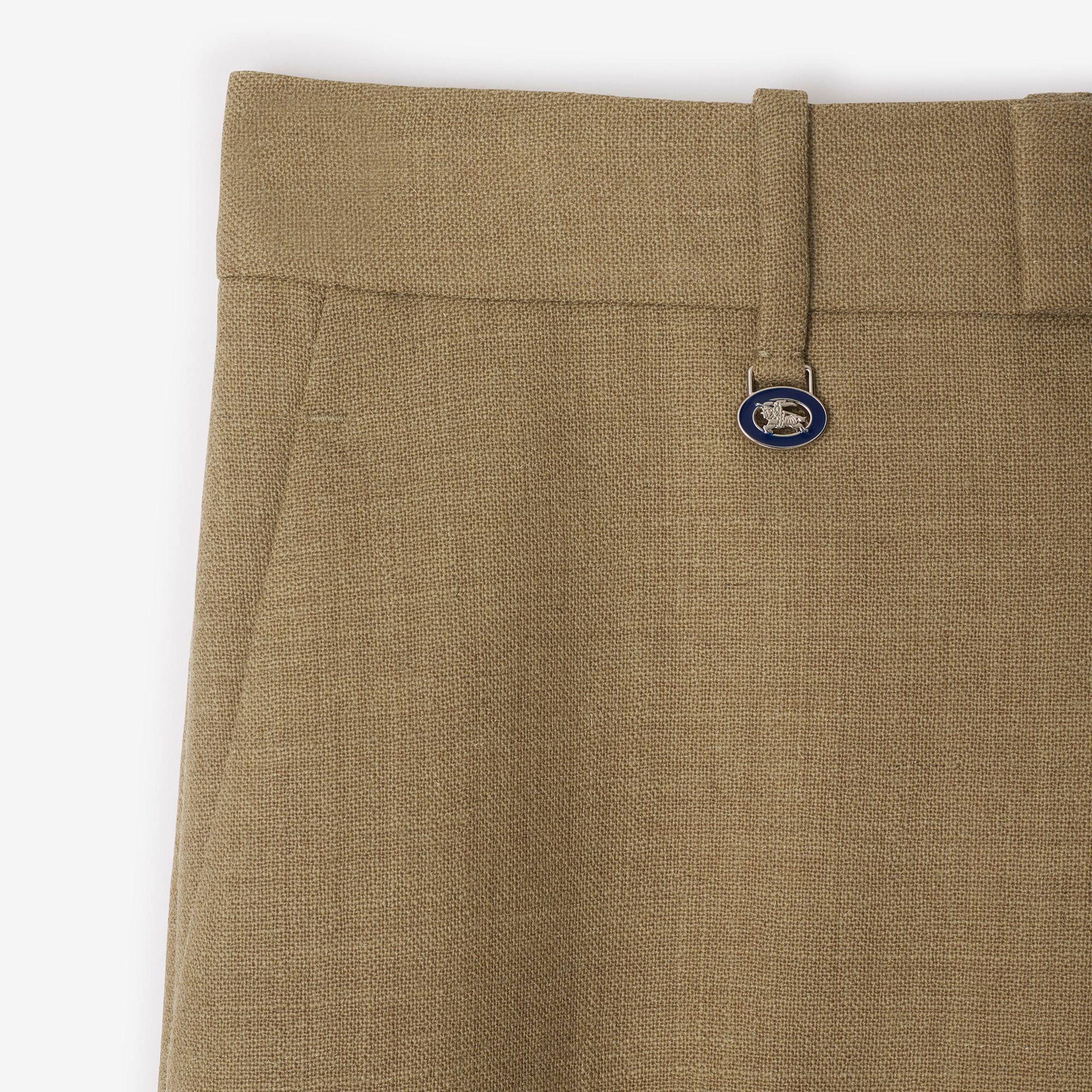 Burberry Wool Tailored Kadın Haki Pantolon