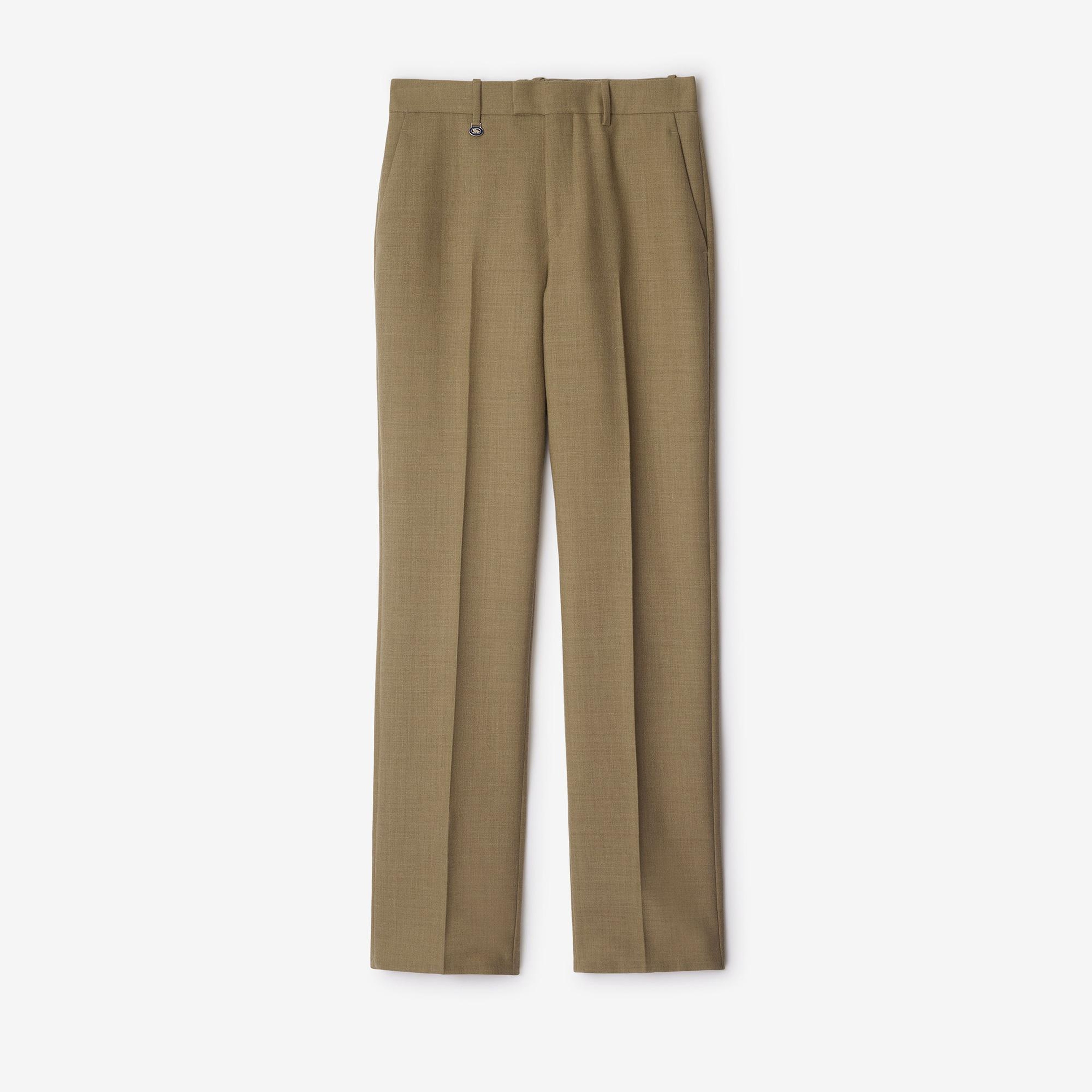 Burberry Wool Tailored Kadın Haki Pantolon