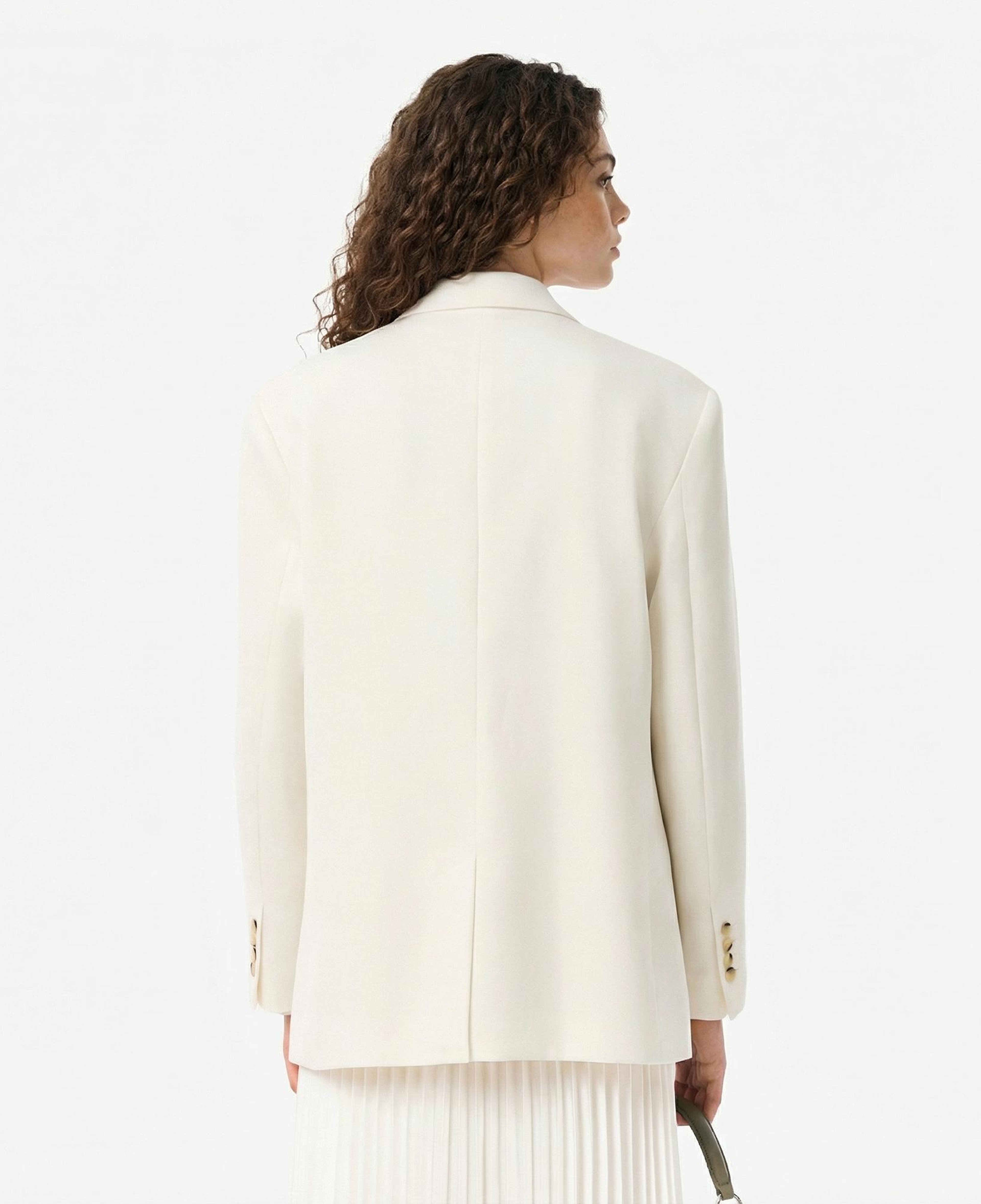 Lacoste Kadın Relaxed Fit Krem Blazer Ceket