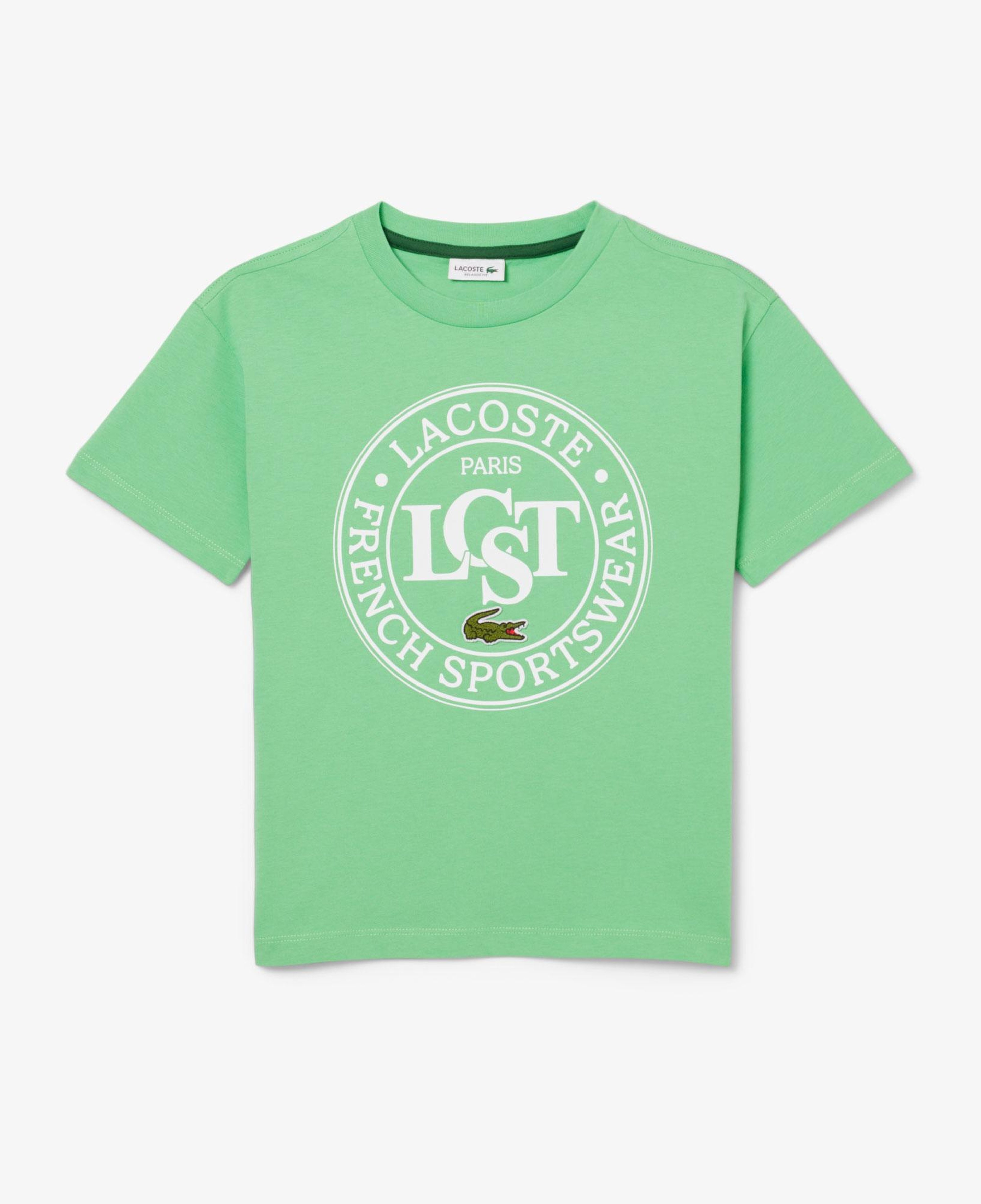 Çocuk Bisiklet Yaka Baskılı Yeşil T-shirt
