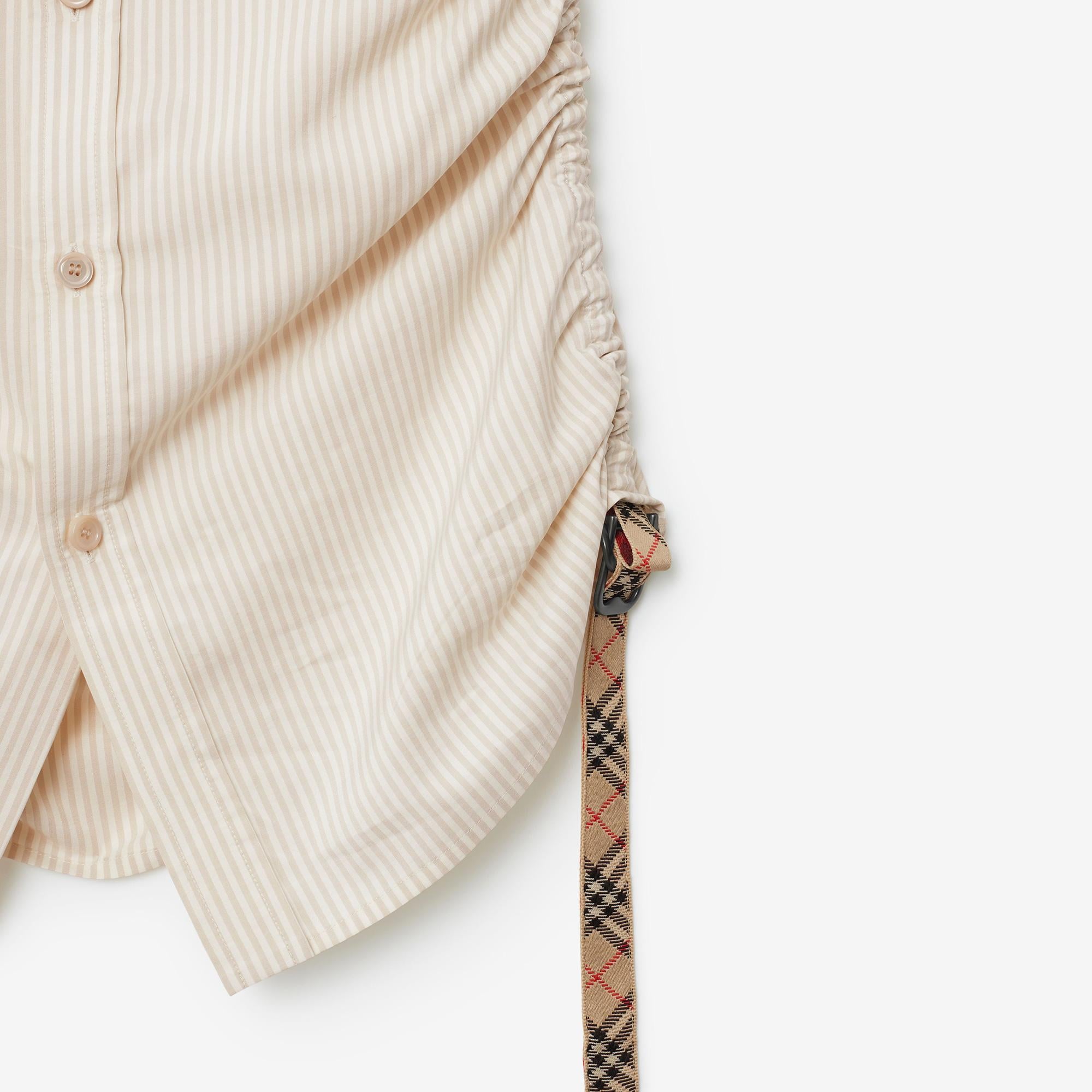 Burberry Striped Silk Kadın Krem Gömlek