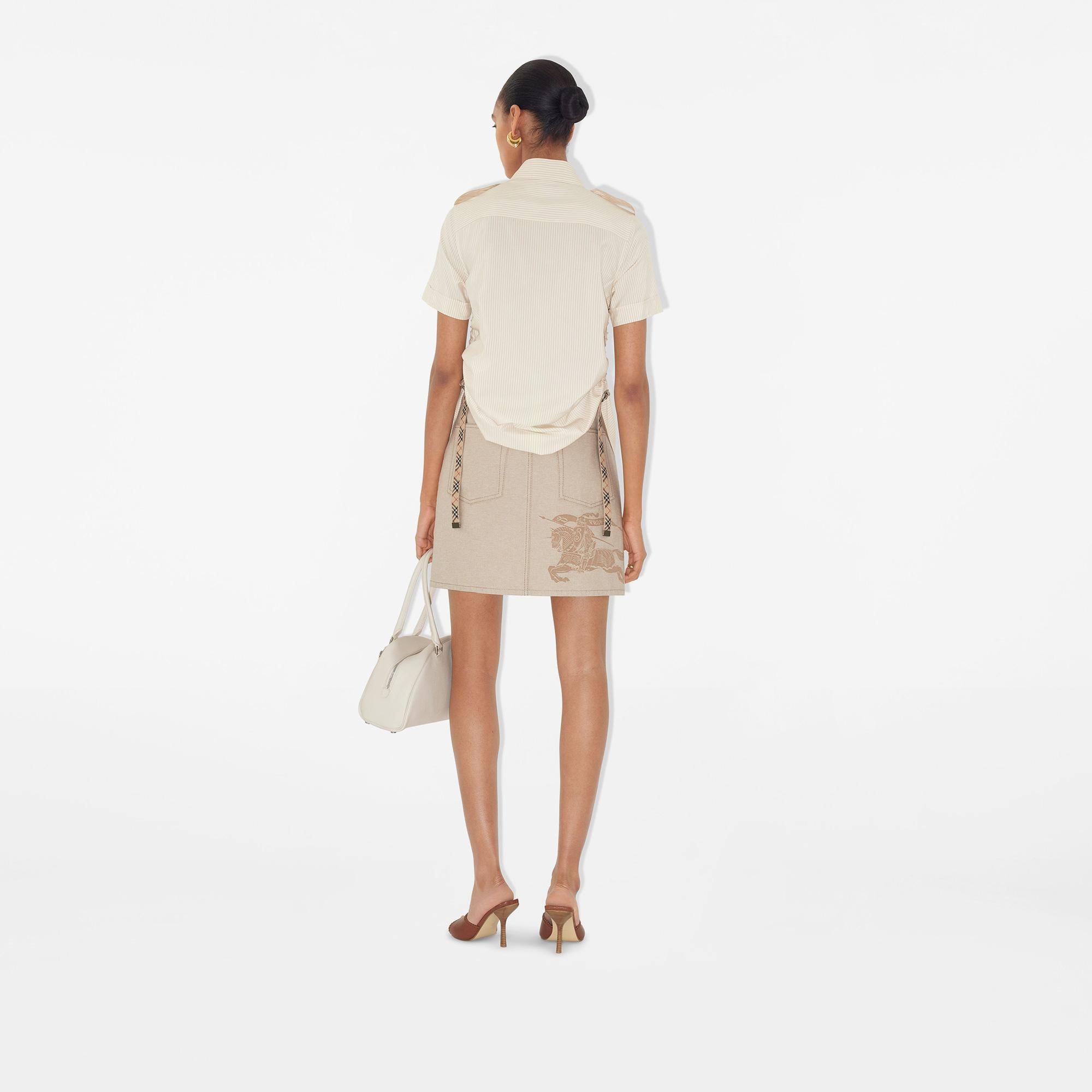 Burberry Striped Silk Kadın Krem Gömlek