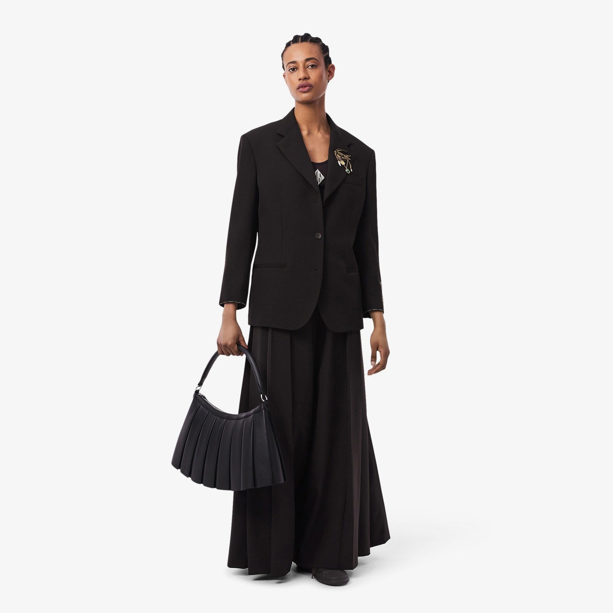 Lacoste Runway Large Lenglen Unisex Deri Siyah Omuz Çantası