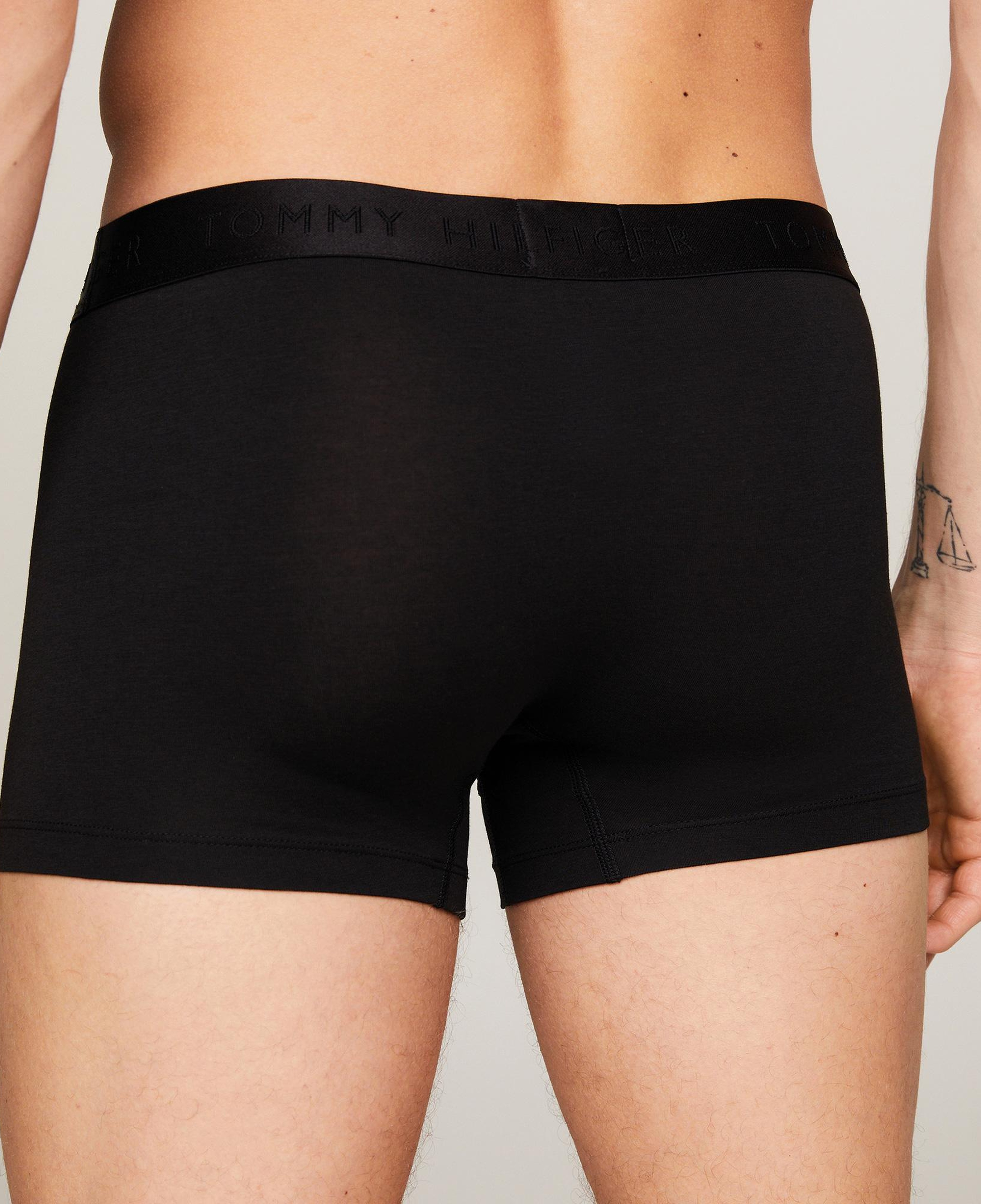Tommy Hilfiger Trunk 3'lü Siyah Bantlı Lüks Modal Erkek Siyah Boxer