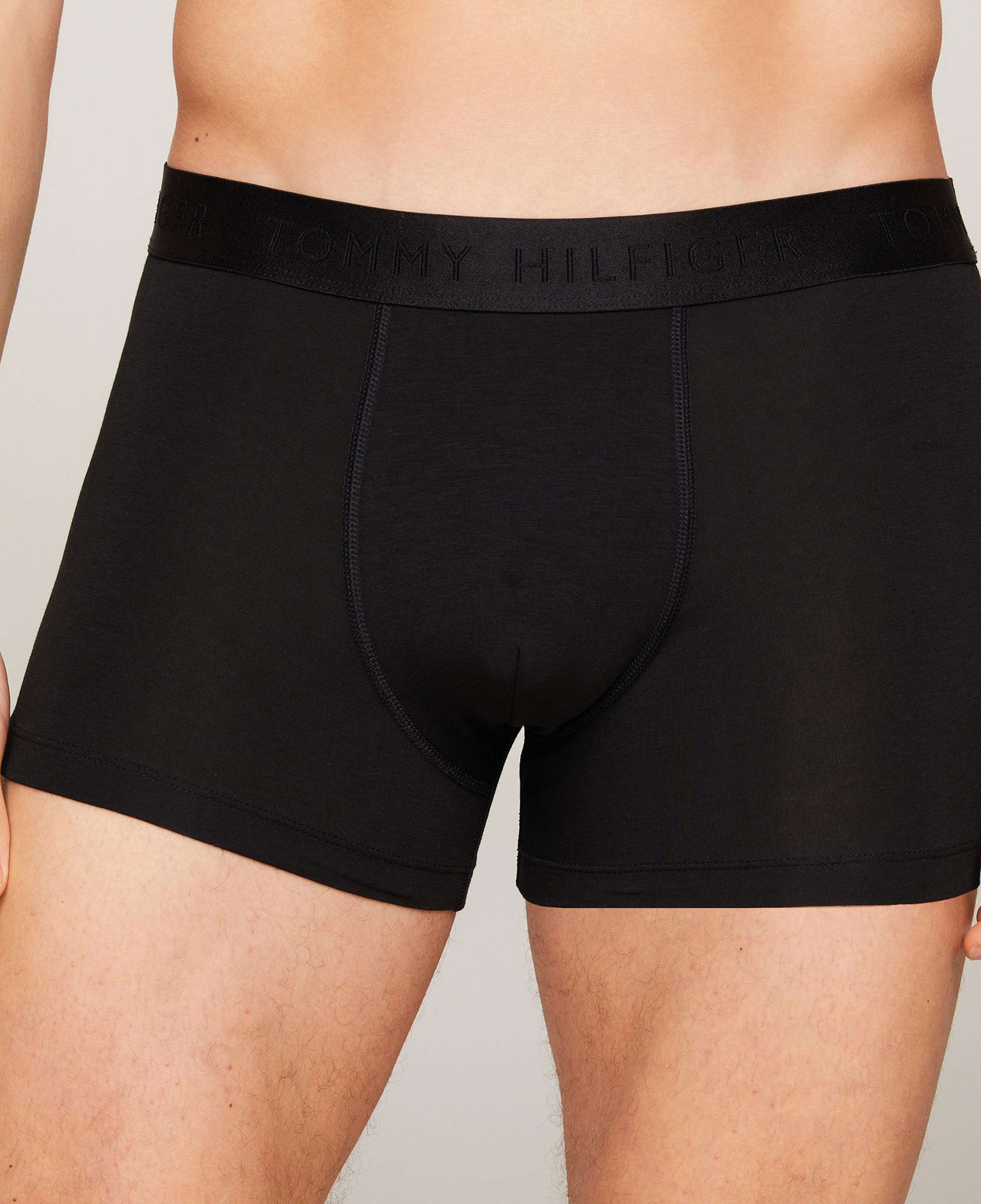 Tommy Hilfiger Trunk 3'lü Siyah Bantlı Lüks Modal Erkek Siyah Boxer