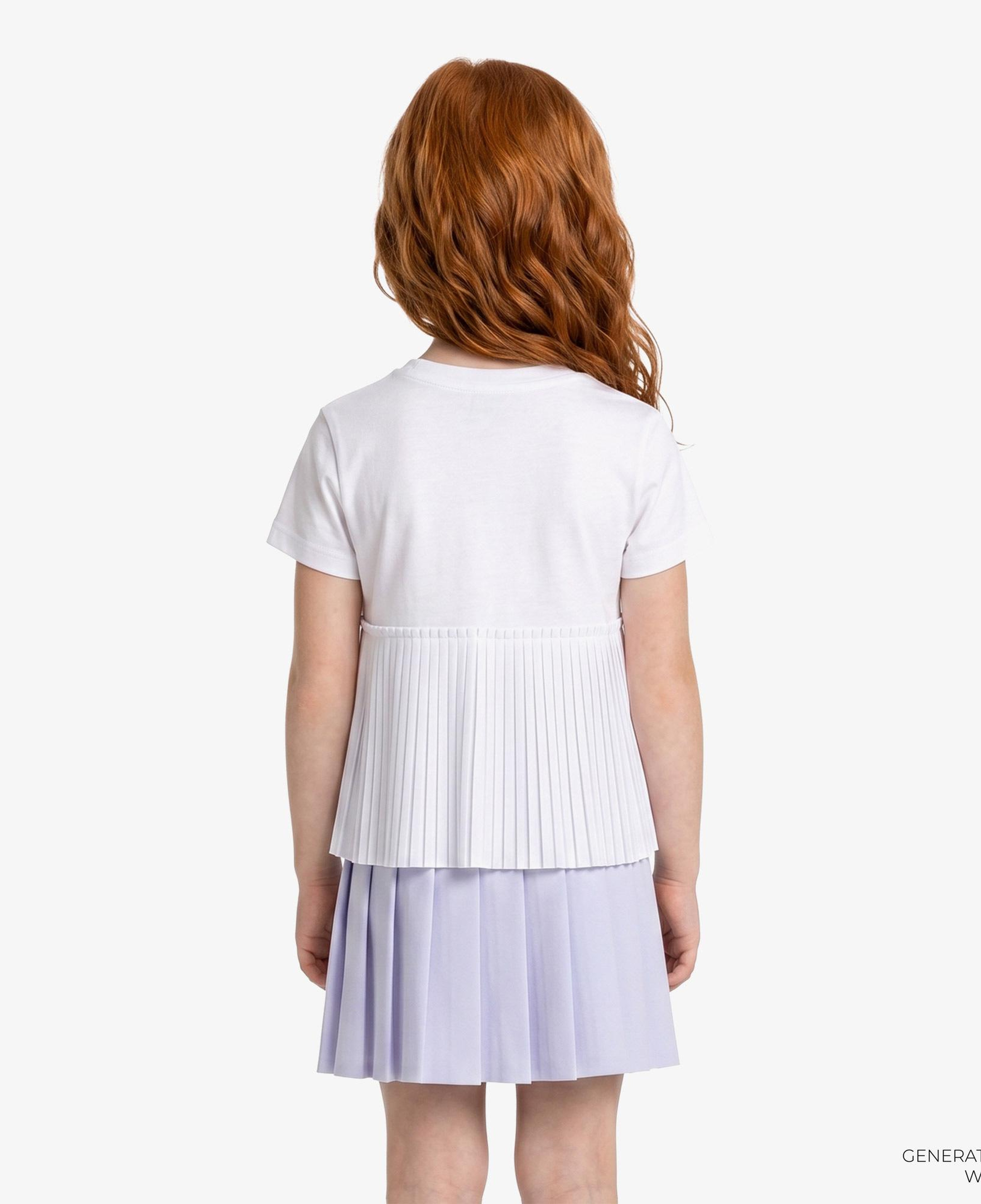 Kız Çocuk Bisiklet Yaka Beyaz T-Shirt