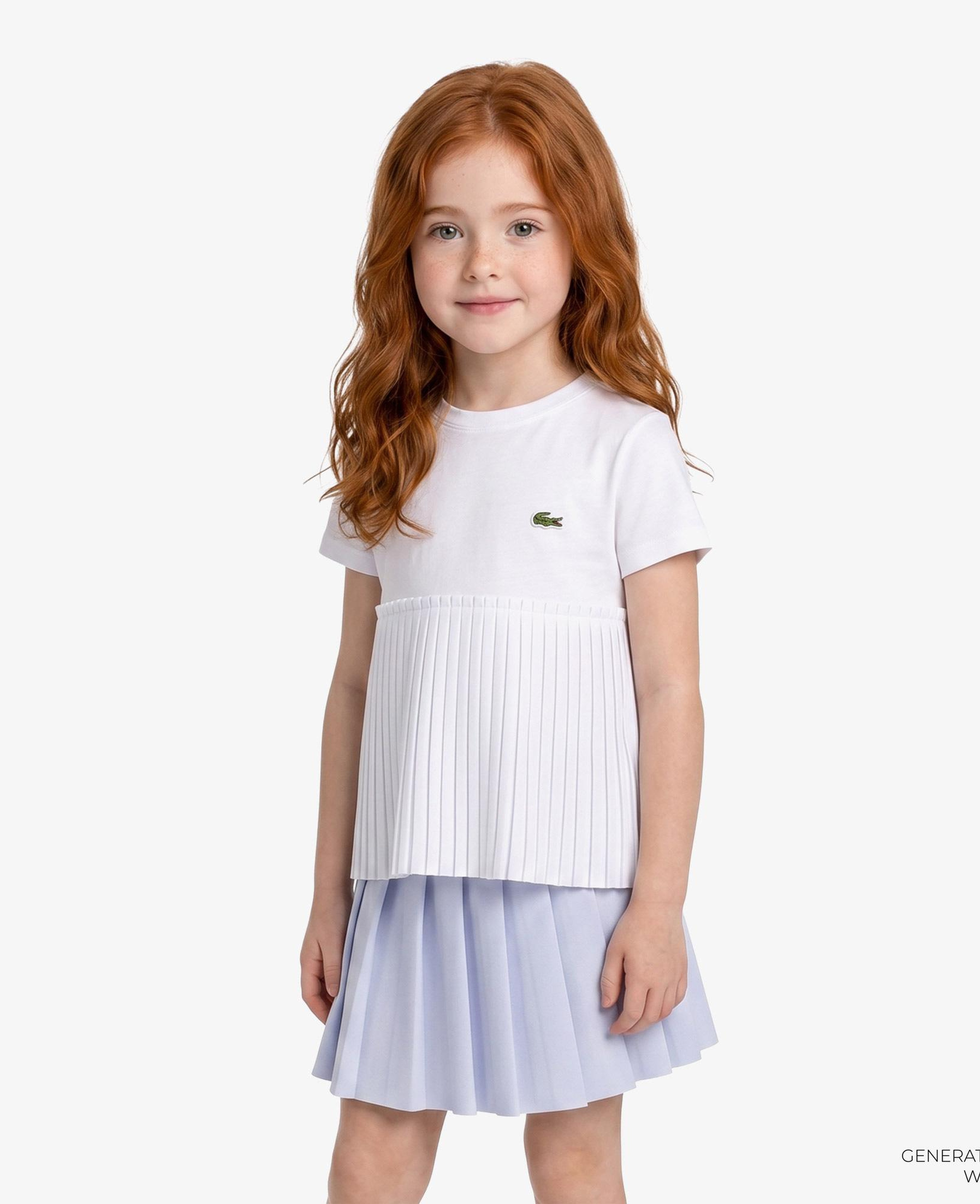 Kız Çocuk Bisiklet Yaka Beyaz T-Shirt
