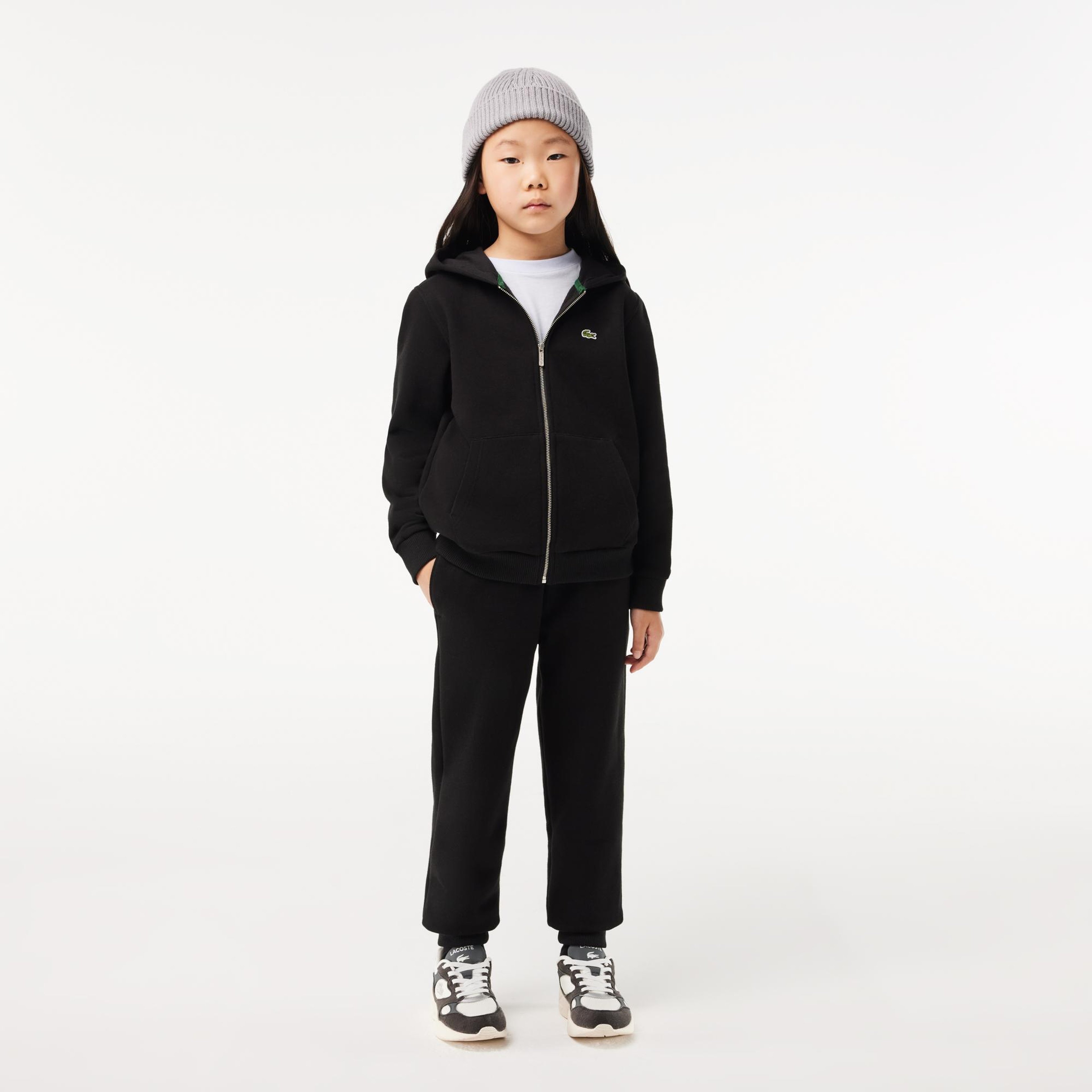 Lacoste Çocuk Kapüşonlu Siyah Sweatshirt