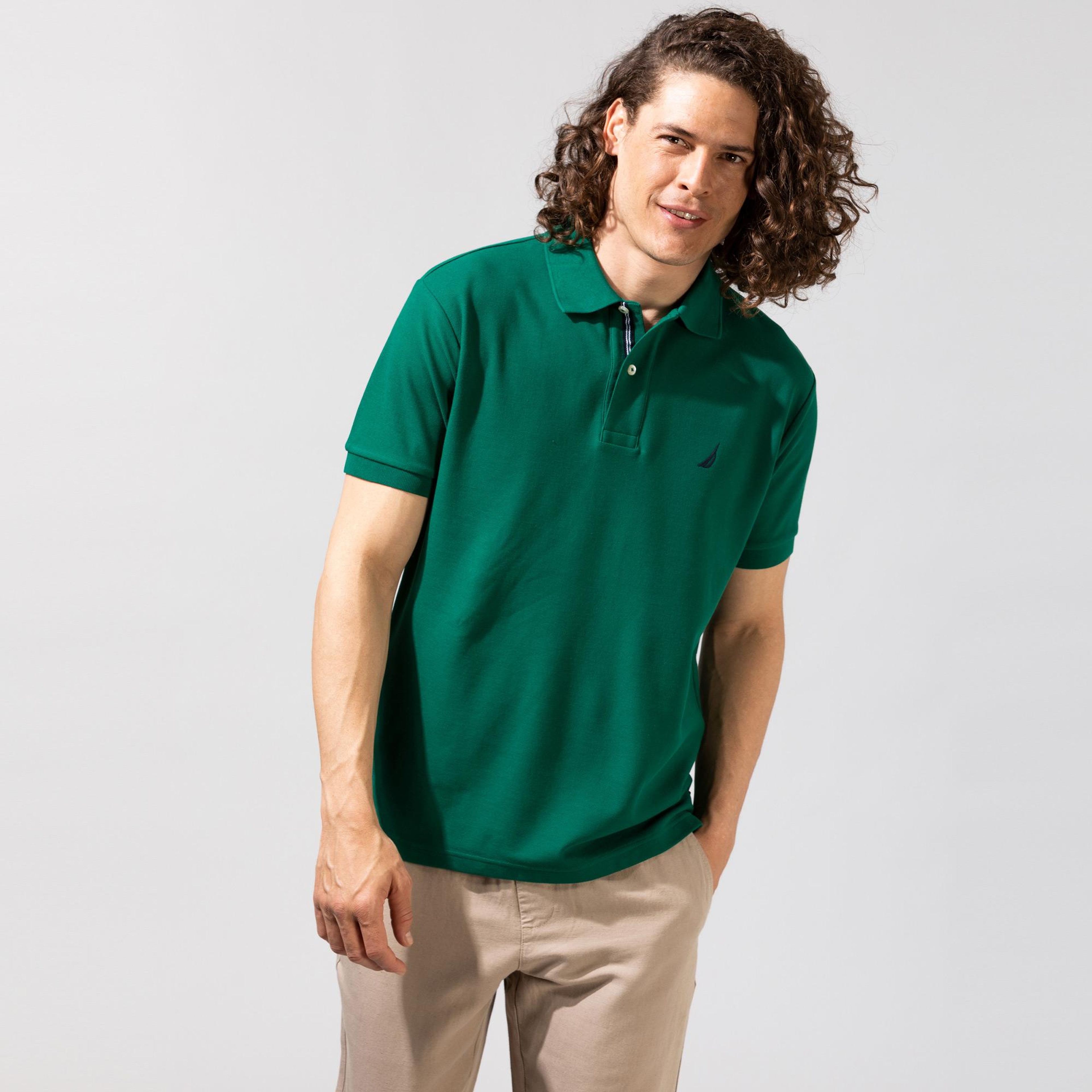 Nautica Erkek Yeşil Classic Fit Kısa Kollu Polo Yaka T-Shirt