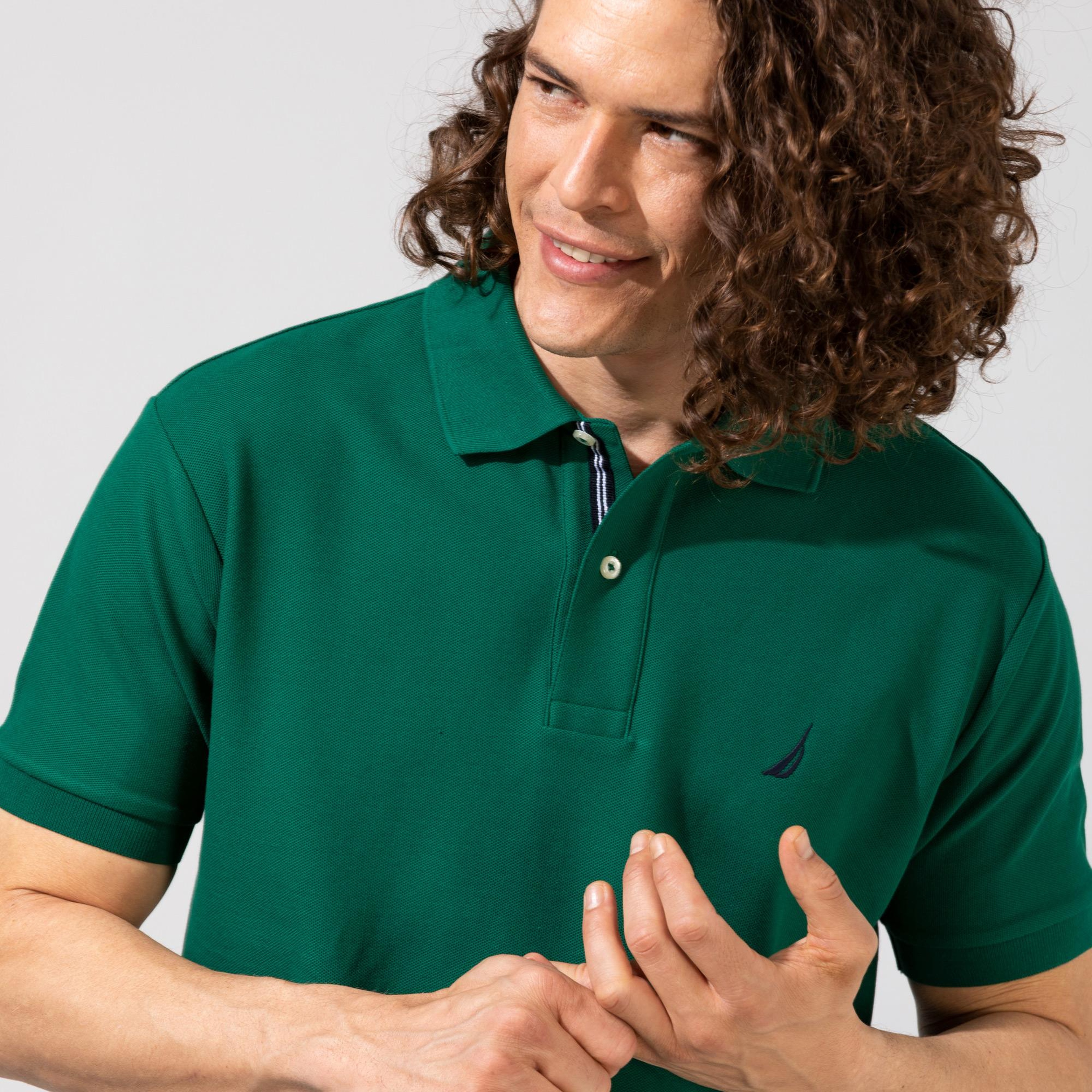 Nautica Erkek Yeşil Classic Fit Kısa Kollu Polo Yaka T-Shirt