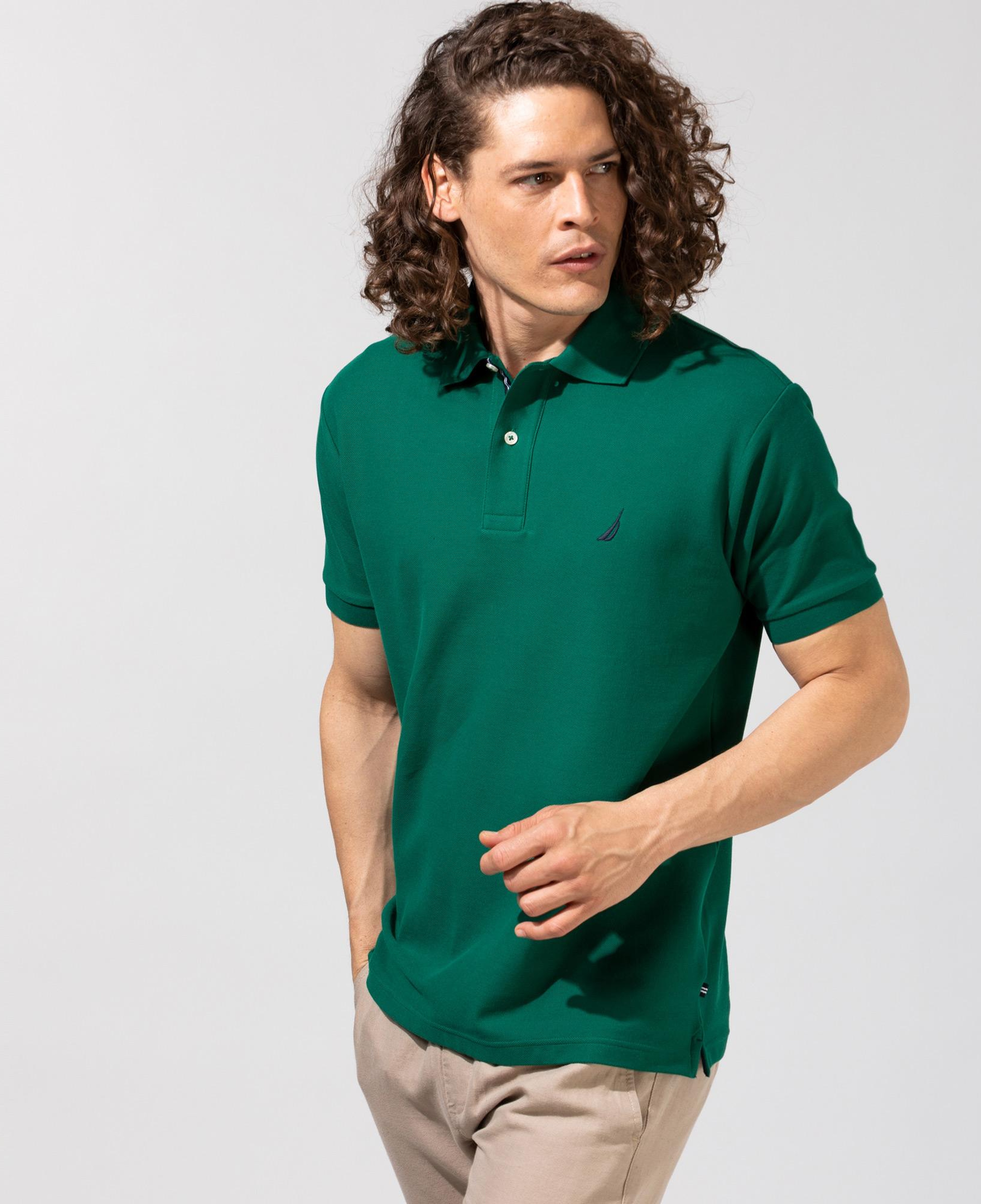 Nautica Erkek Yeşil Classic Fit Kısa Kollu Polo Yaka T-Shirt