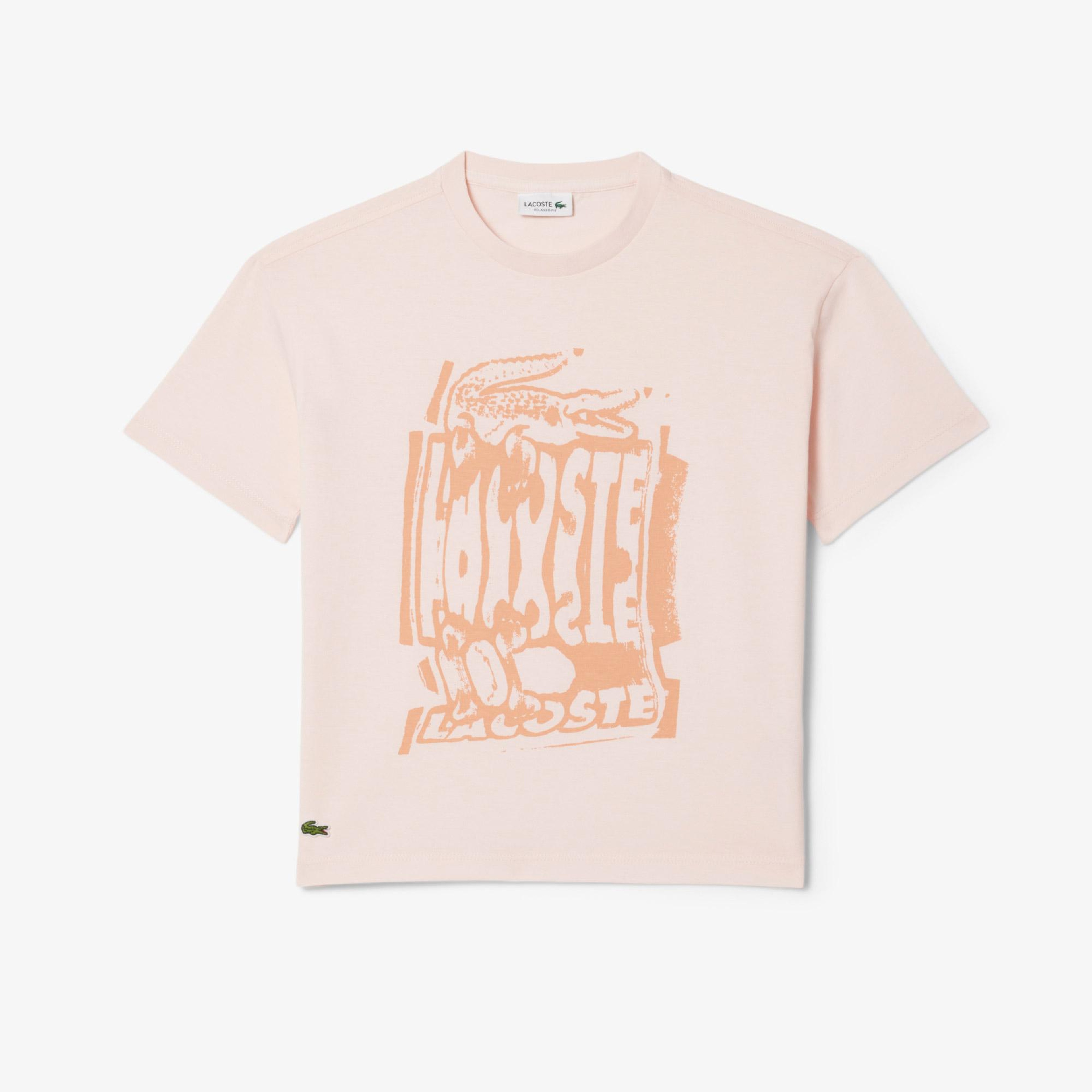Çocuk Bisiklet Yaka Baskılı Açık Pembe T-Shirt