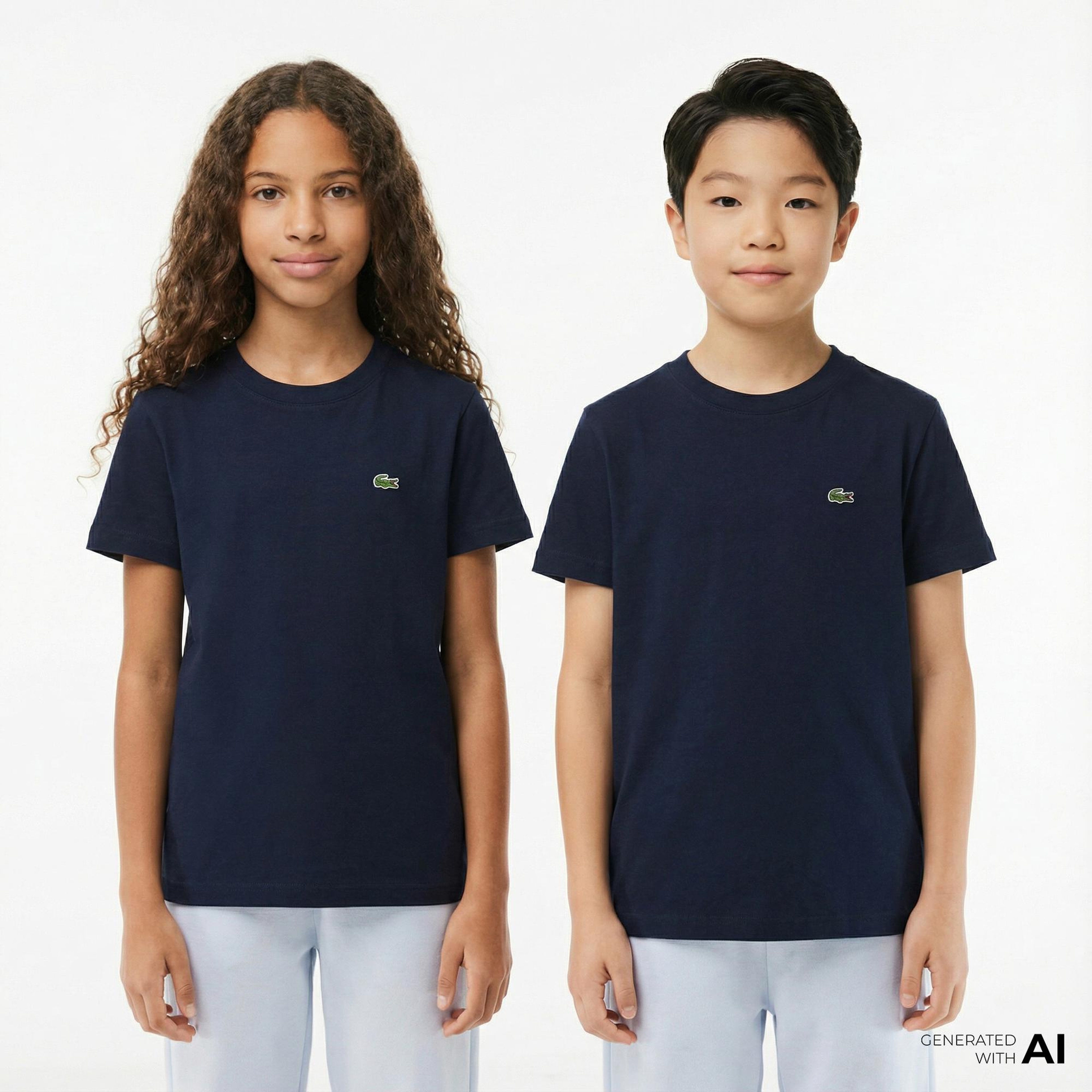 Çocuk Bisiklet Yaka Lacivert T-Shirt