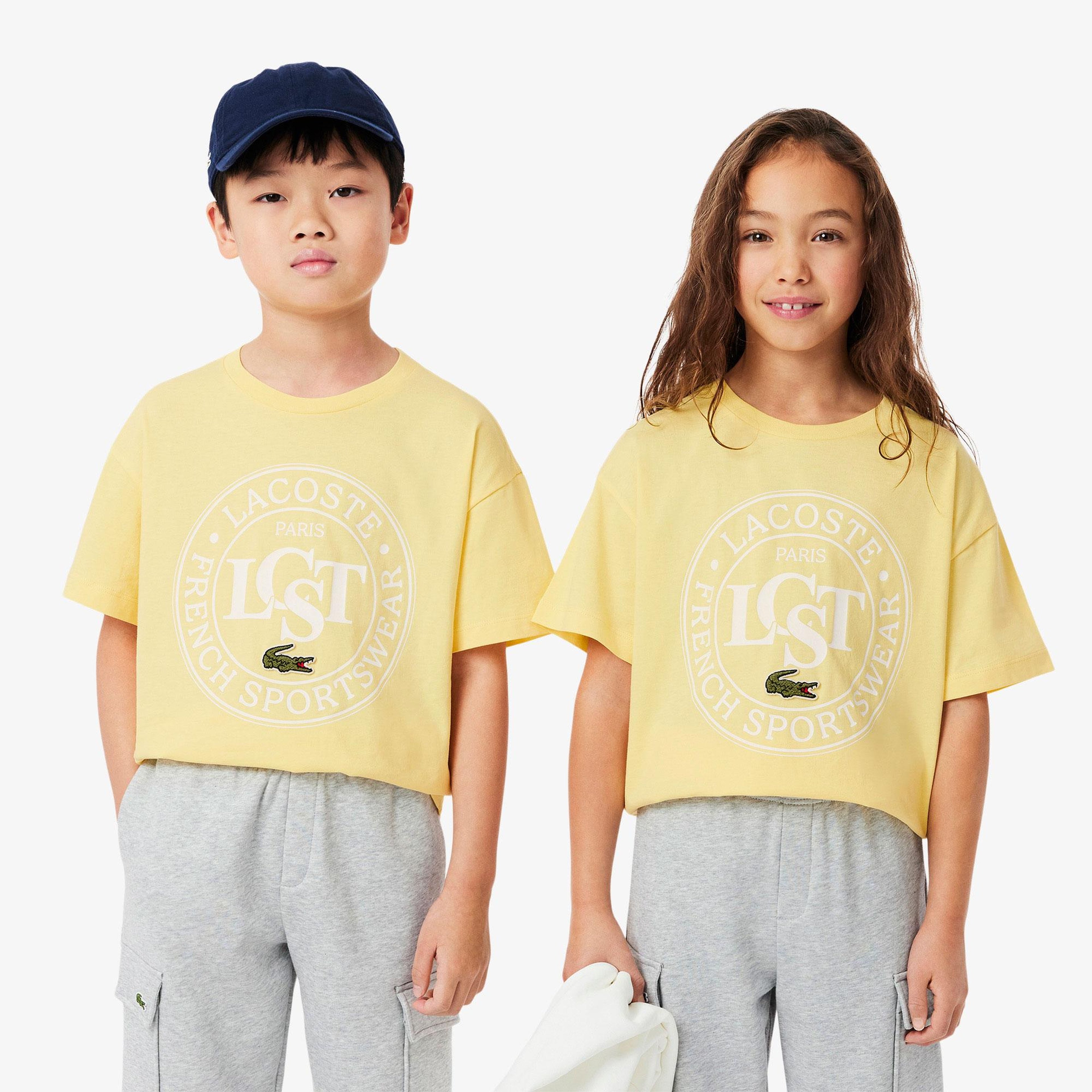 Çocuk Bisiklet Yaka Baskılı Sarı T-Shirt